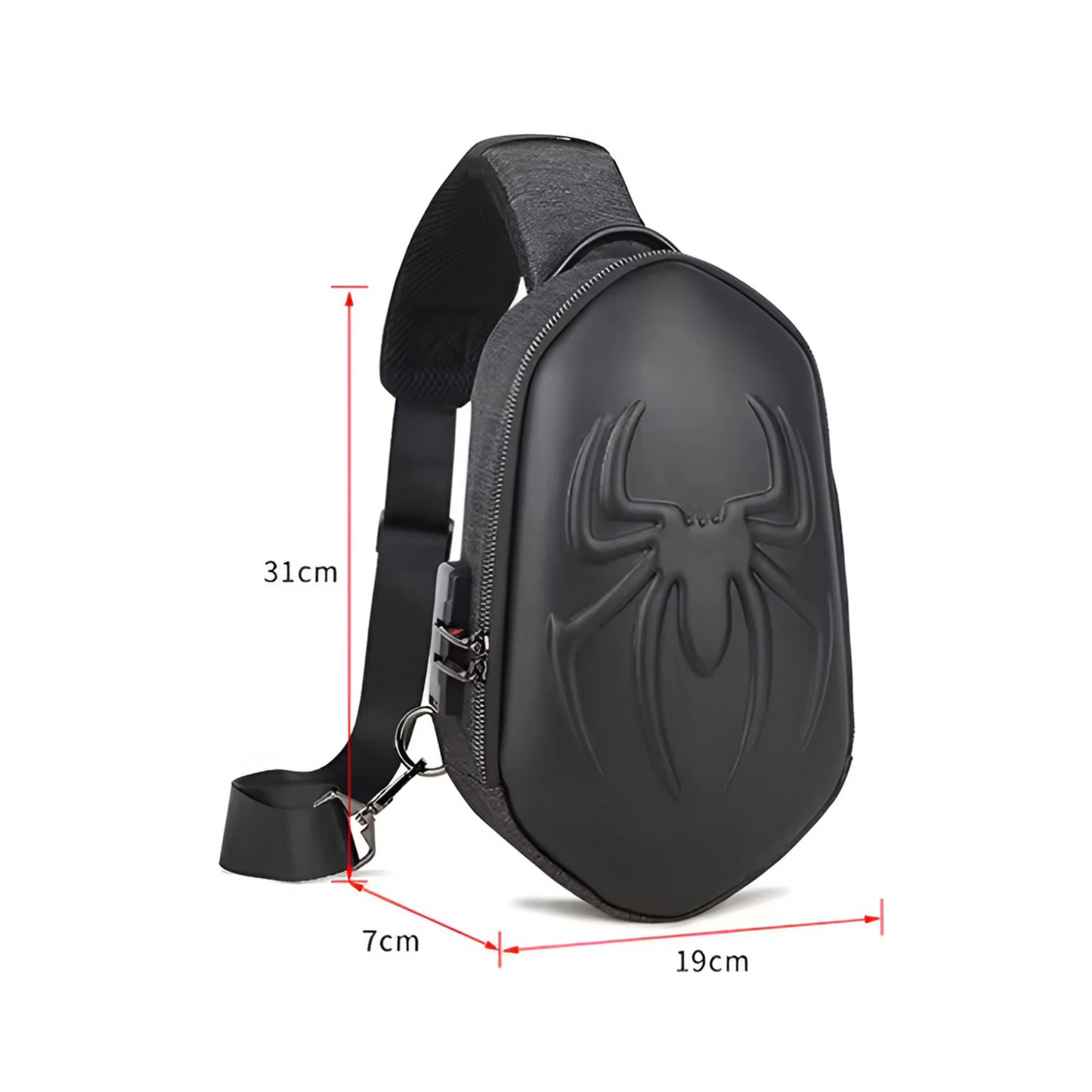 CarryQuest® - Sling Pack Crossbody Backpack - + USB Charging Option - Red