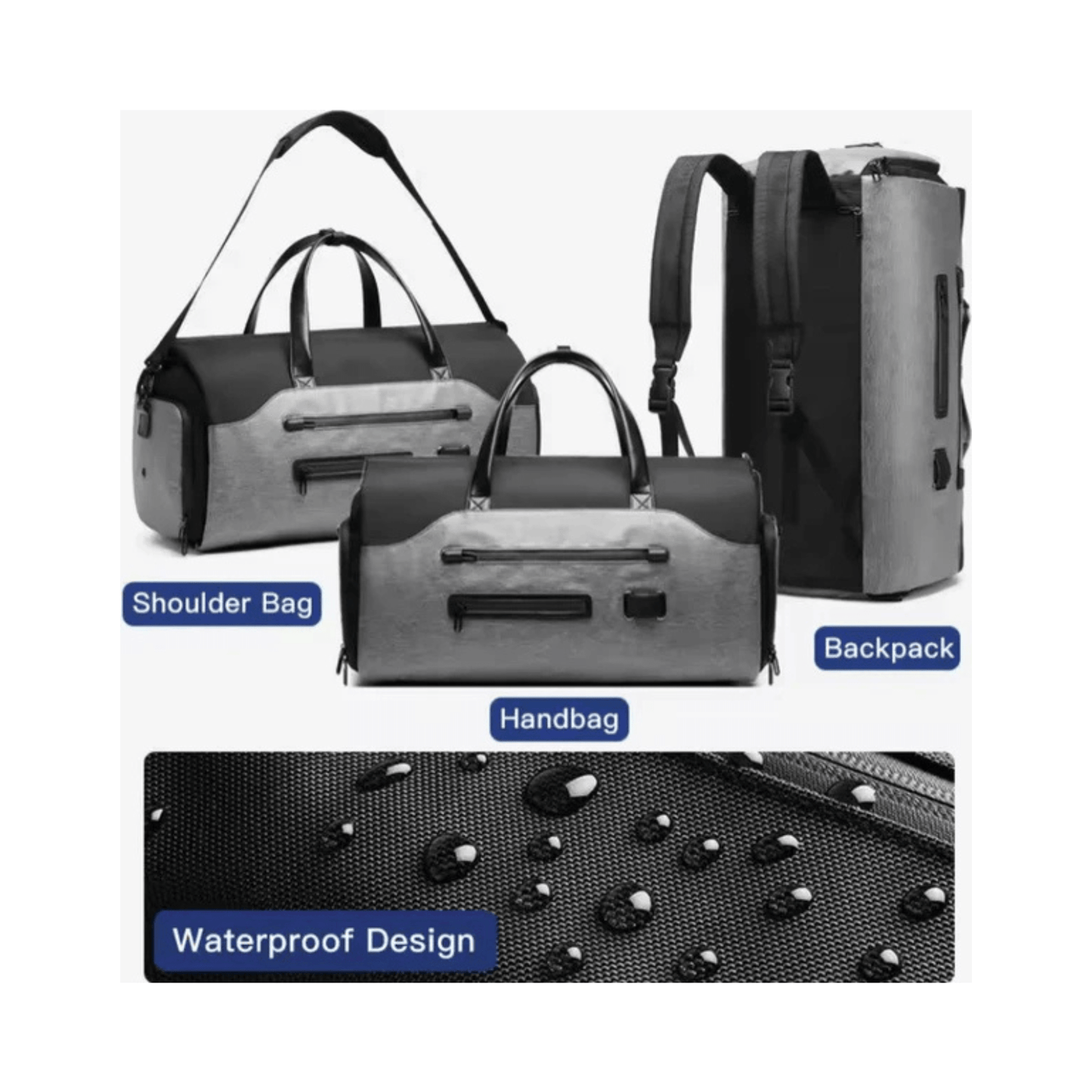 Avoir Zakelijke Reistas/Weekendtas - Waterdicht - Schoenenzak - Handbagage - Zwart