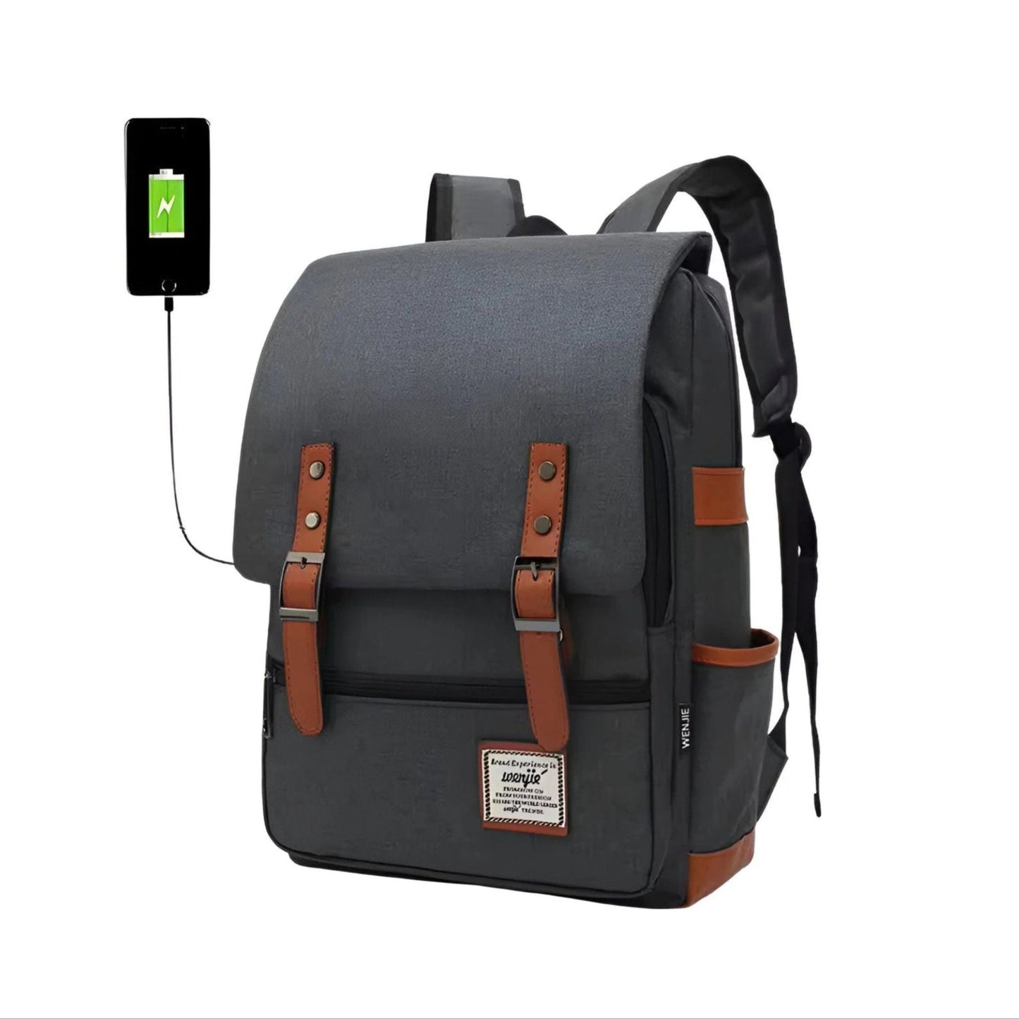 CarryQuest® - 16 Inch Laptop Rugzak - Schooltassen - Rugzakken - Donker Grijs