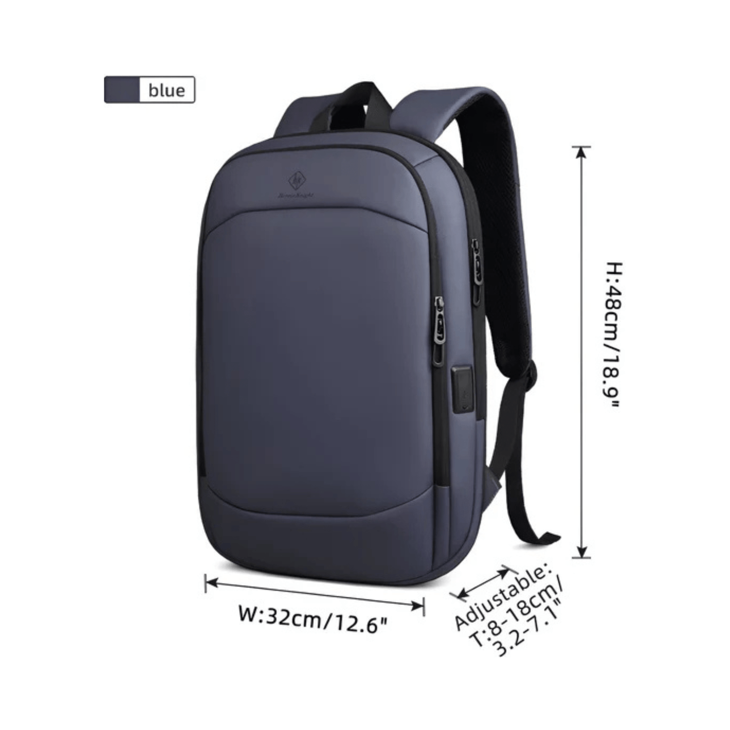 CarryQuest® - 17 Inch Laptop Rugzak - USB Poort + Waterdicht - Waterdichte Reistas - Blauw