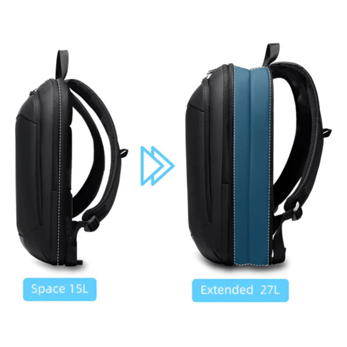CarryQuest® - 17 Inch Laptop Rugzak - USB Poort + Waterdicht - Waterdichte Reistas - Zwart