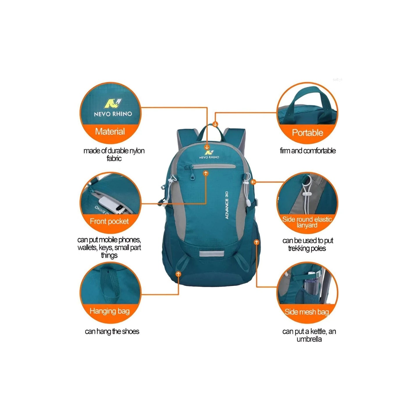 CarryQuest® - 20L Rugzak - Waterafstotend - 45x30x15cm - Groen