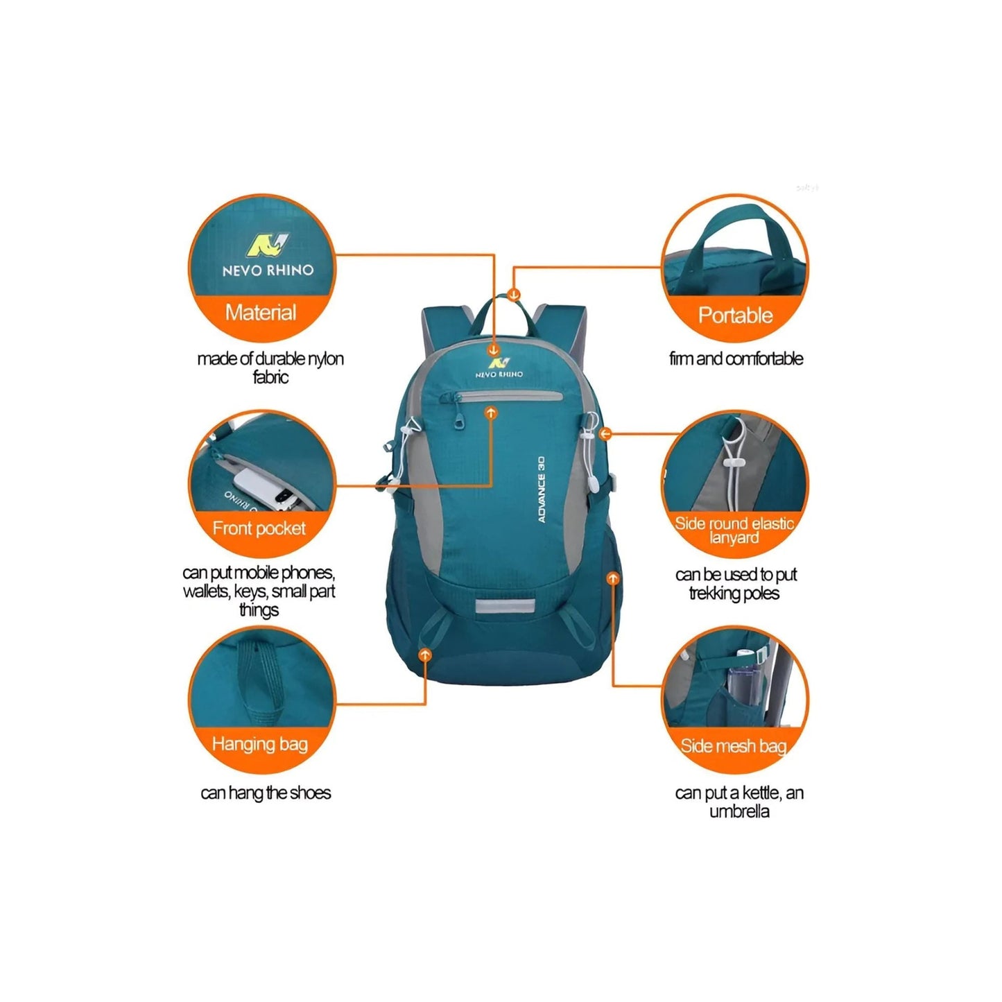 CarryQuest® - 20L Rugzak - Waterafstotend - 45x30x15cm - Zwart