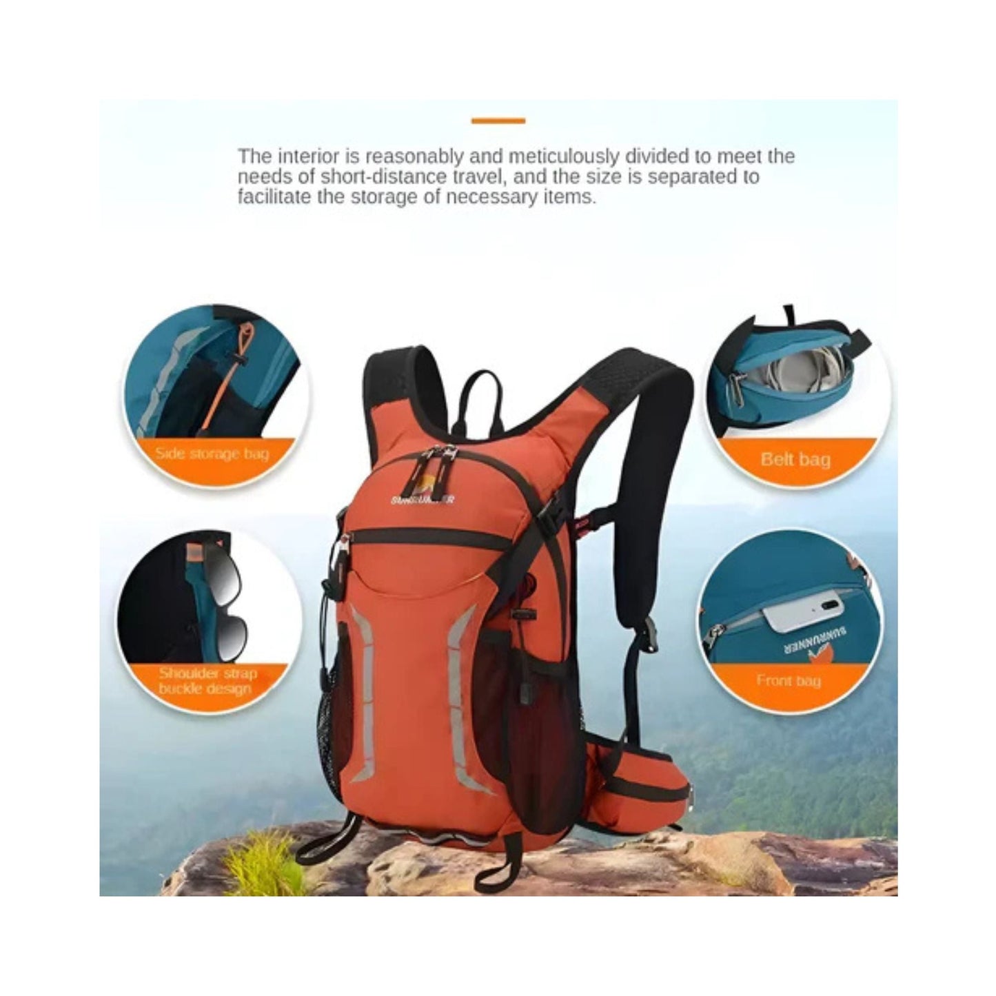 CarryQuest® - 25L Waterdicht + Ademend - Sporttassen - Hiking Rugzak - Camping Rugzak - Zwart