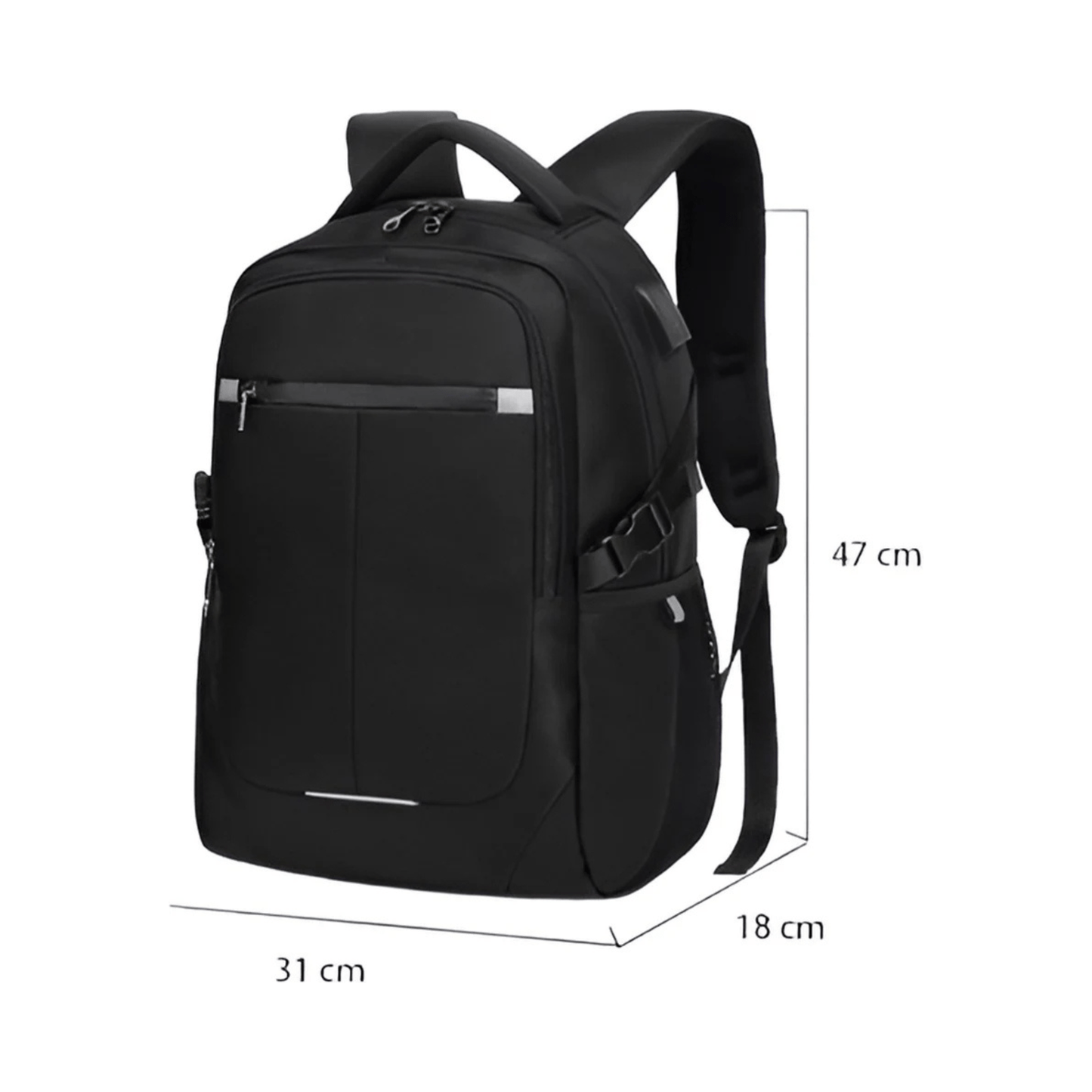 CarryQuest® - 32L Capaciteit - Laptopvak 12 - 15,6 inch - USB - Oplaadpoort - Zwart