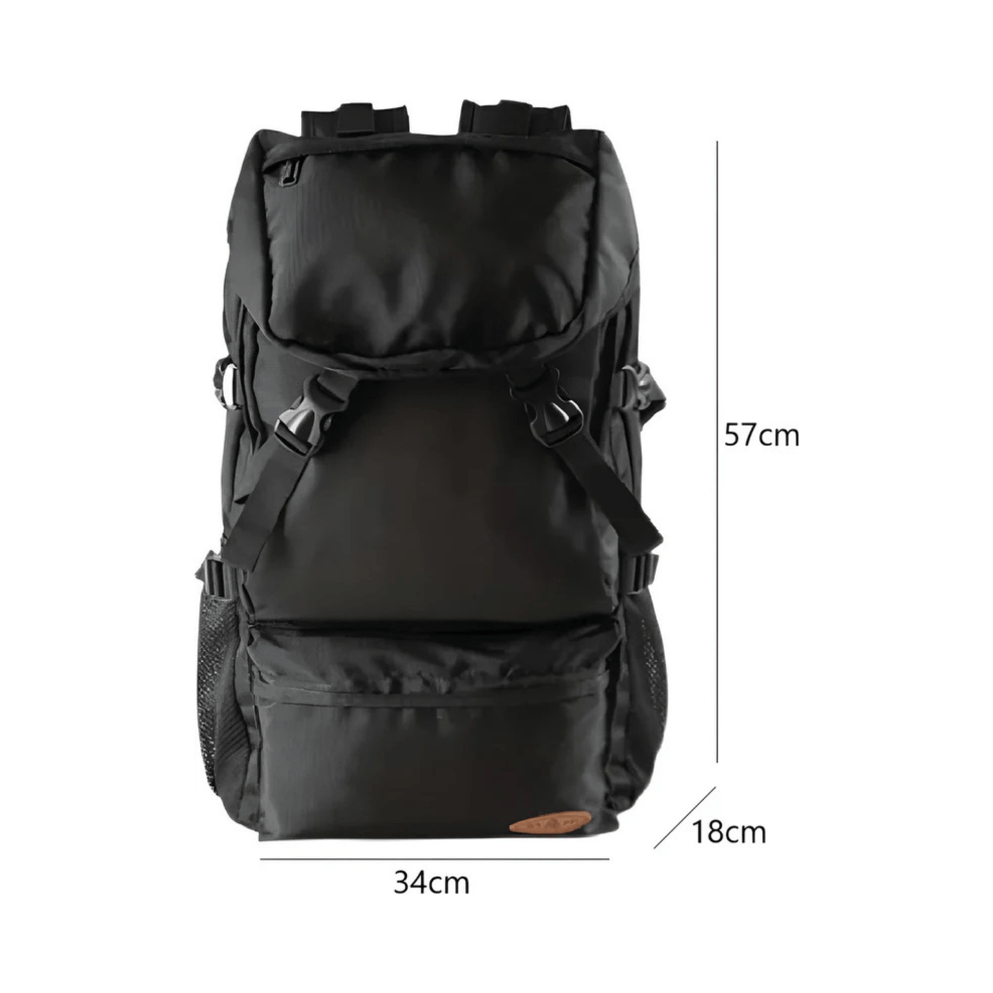CarryQuest® - 50L Wandelen Reisrugzak - Waterdicht - Lichtgewicht - Laptop 15,6" - Wandelrugzak - Zwart