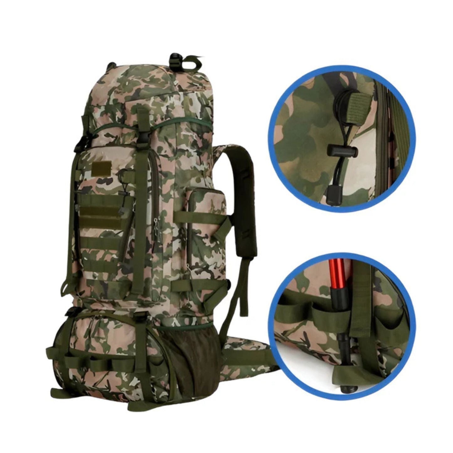 CarryQuest® - 90L Titan - Waterdichte - Wandelen - Heren - Dames - 90 Liter - Backpack - Camouflage