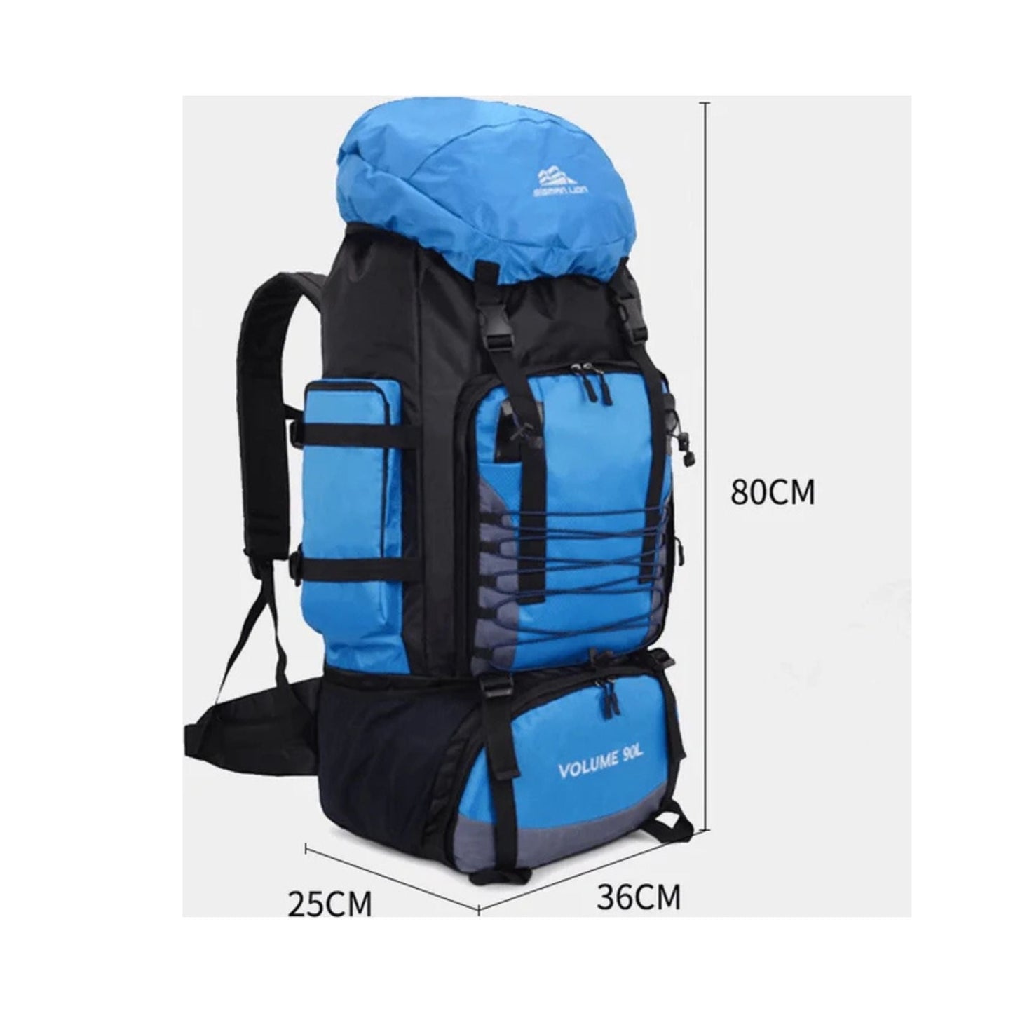 CarryQuest® - 90L - Waterdichte - Wandelen - Camping - Rugzak - Backpacks - 90 Liter - Zwart