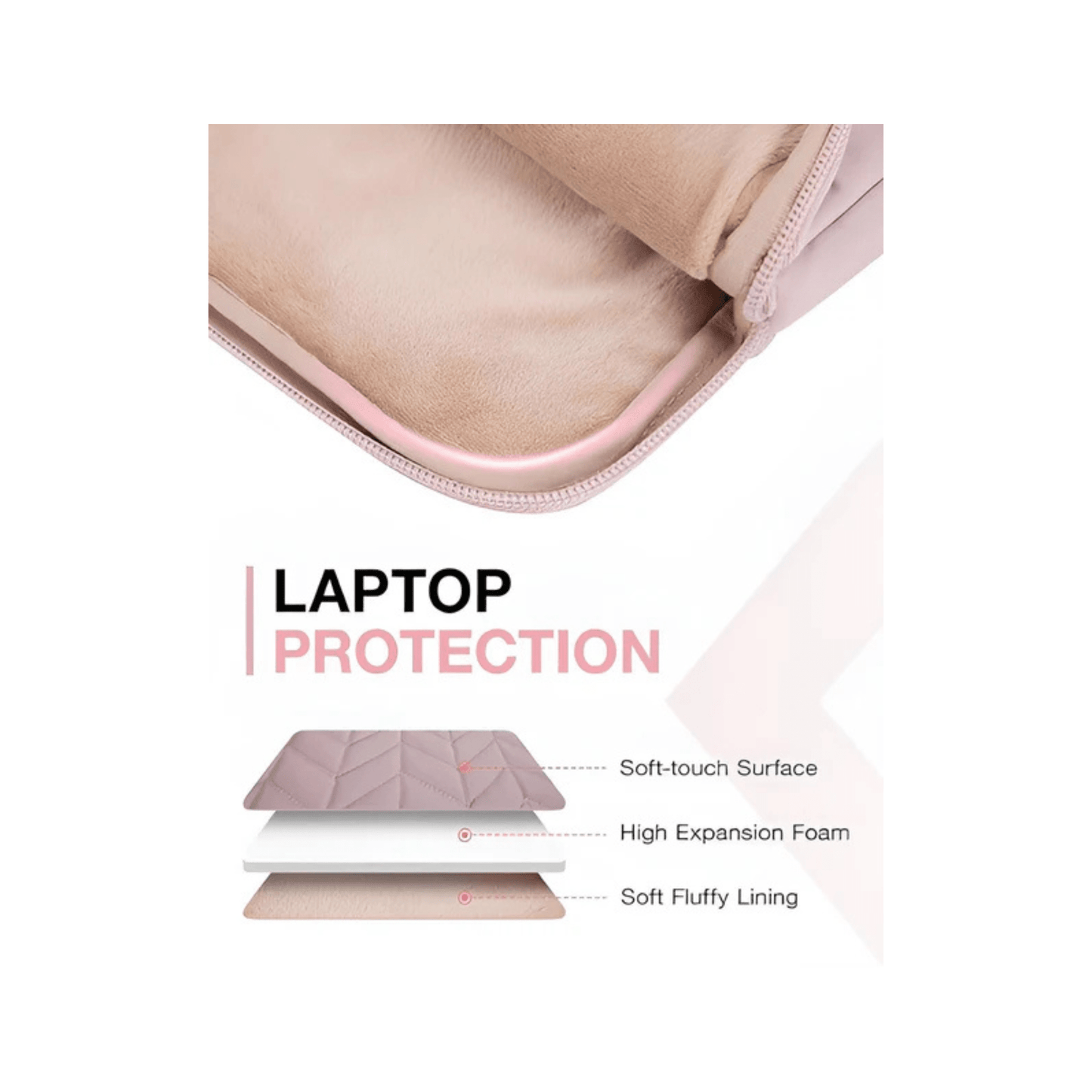 CarryQuest® - Bagsmart Laptop Sleeve voor MacBook Pro/Air 15.6 inch - Roze