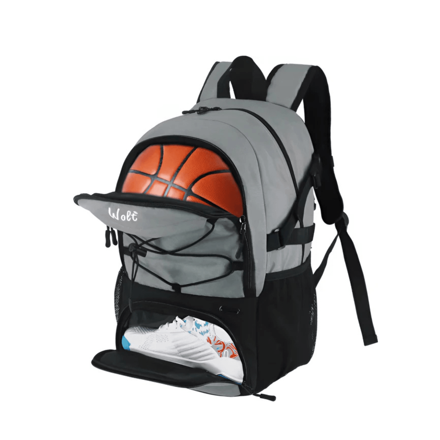 CarryQuest® - Basketbal Voetbal Rugzak - Waterbestendig - Grijs