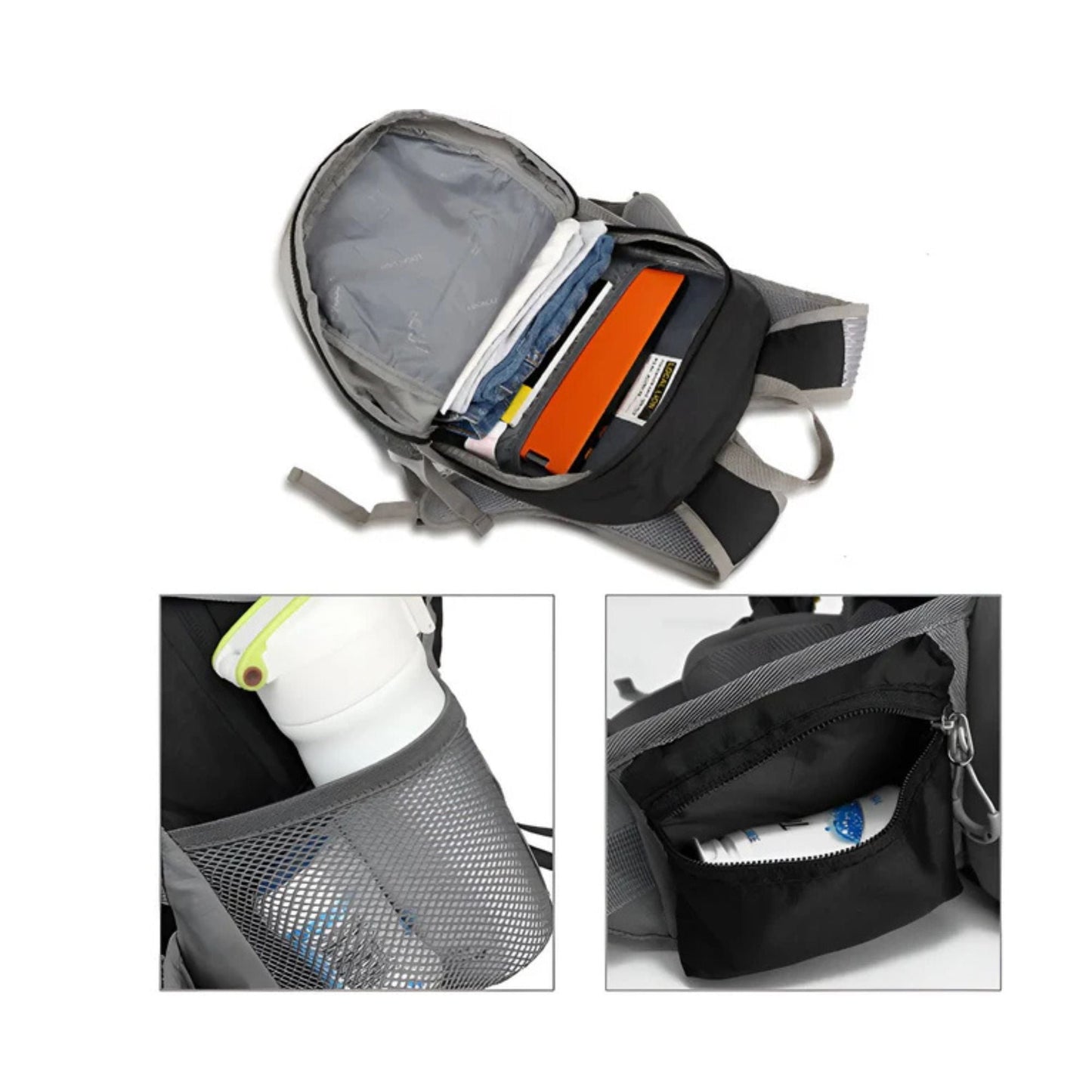 CarryQuest® - Bergbeklimmen Hydratatie Rugzak 25L + 2L Waterzak En Regenhoes - Ergonomisch & Duurzaam - Wandel Rugzak - Oranje