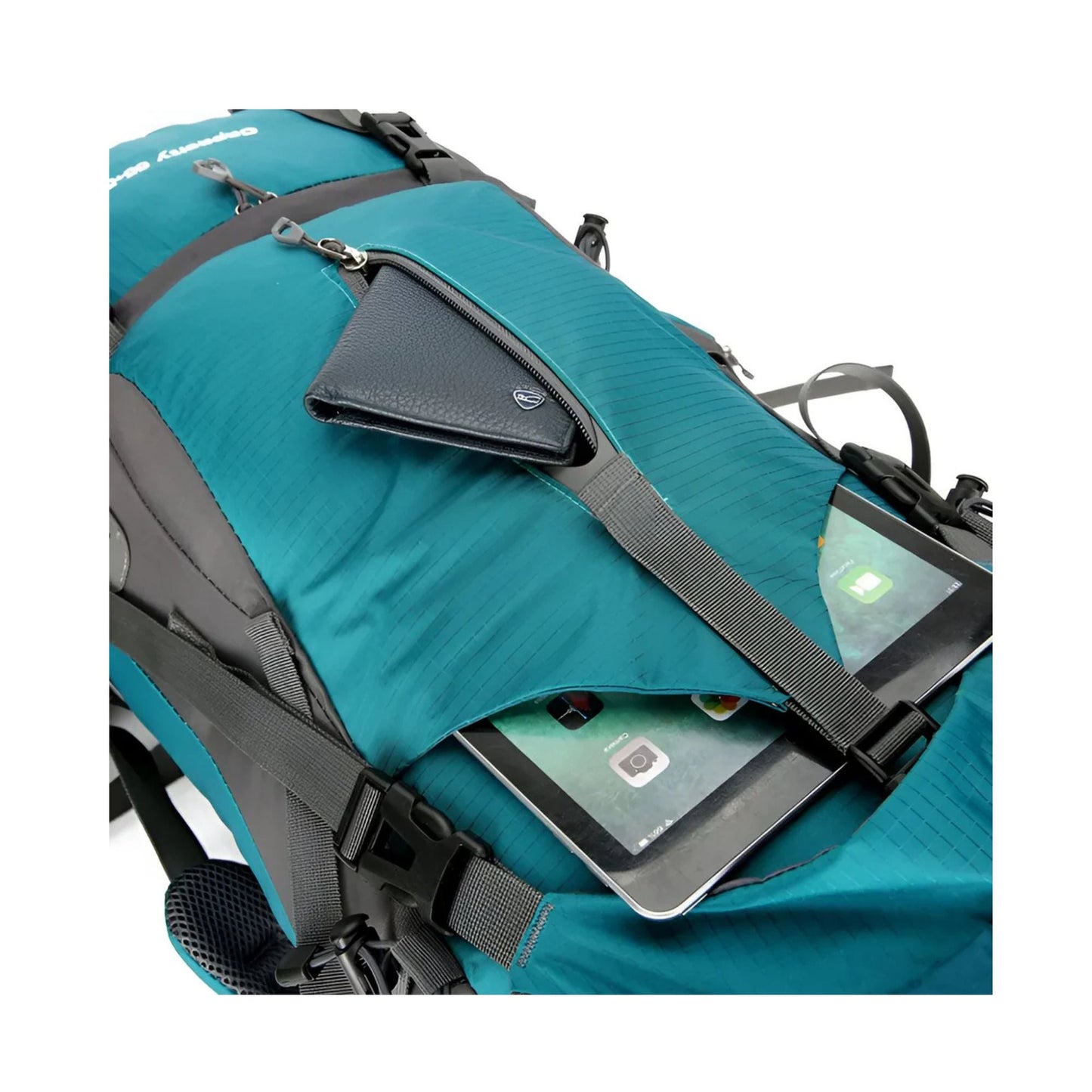 CarryQuest® - Bergbeklimming Rugzak 70L - Waterdicht Nylon + Regenhoes - Schoudertas - Zwart