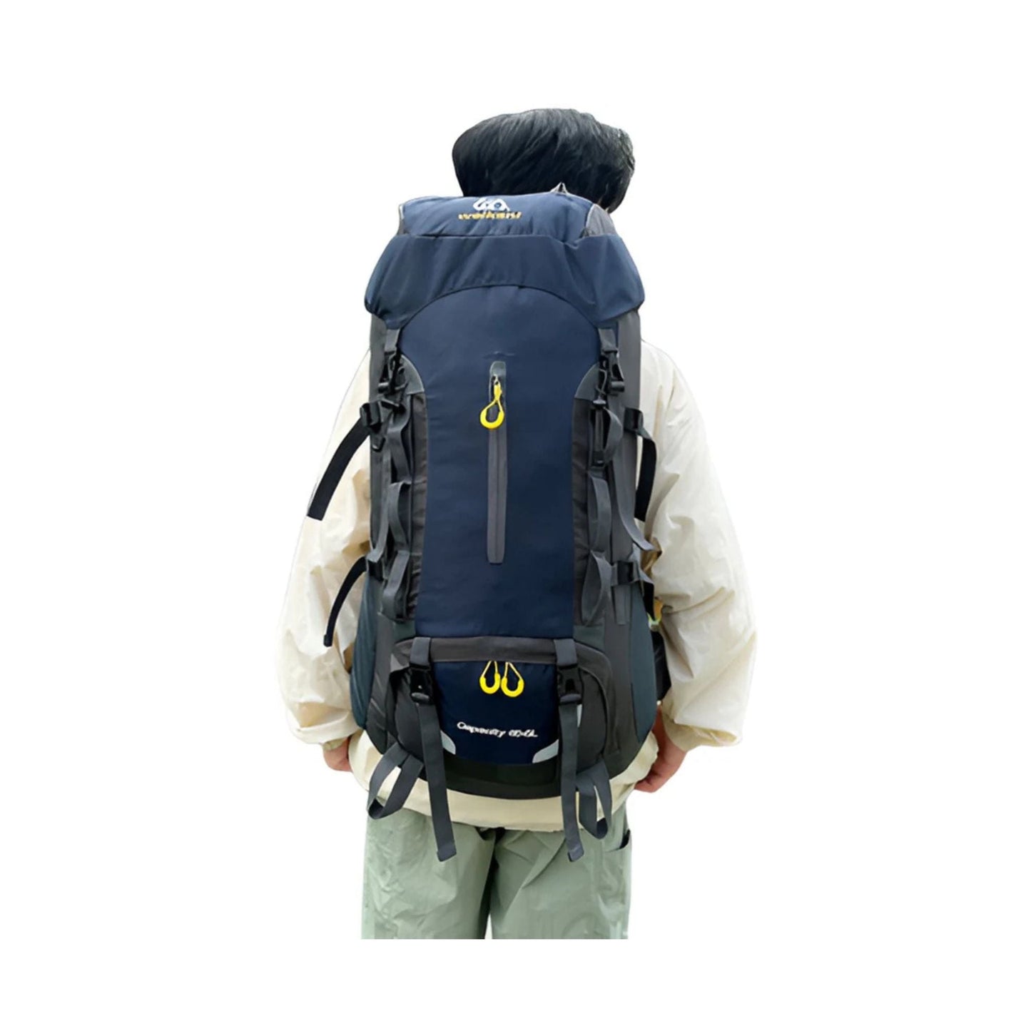 CarryQuest® - Bergbeklimming Rugzak 70L - Waterdicht Nylon + Regenhoes - Schoudertas - Zwart