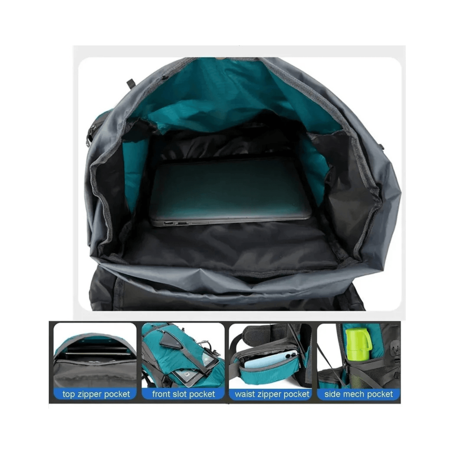 CarryQuest® - Camping - Reistas met Regenhoes - 70L Capaciteit - Oranje