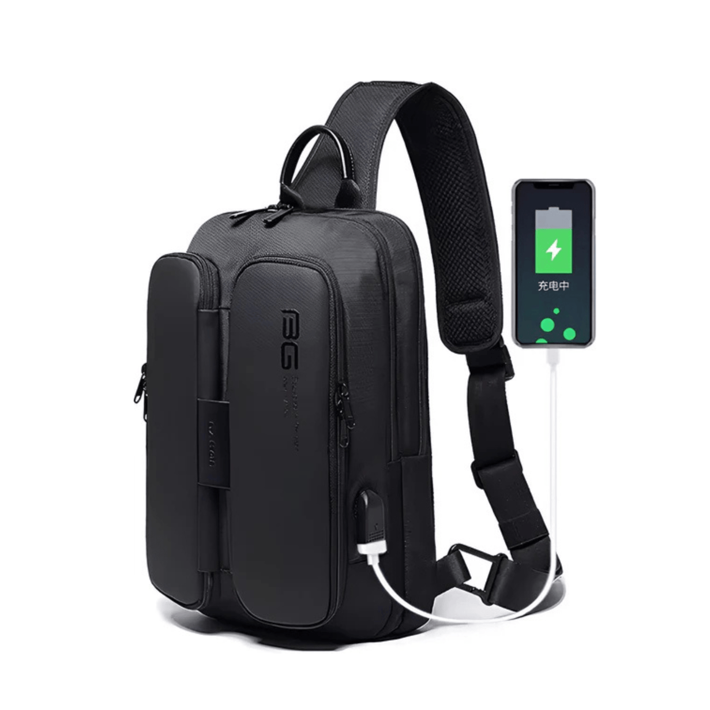 CarryQuest® - Casual Crossbody Tas - USB Oplaadpoort - Zwart