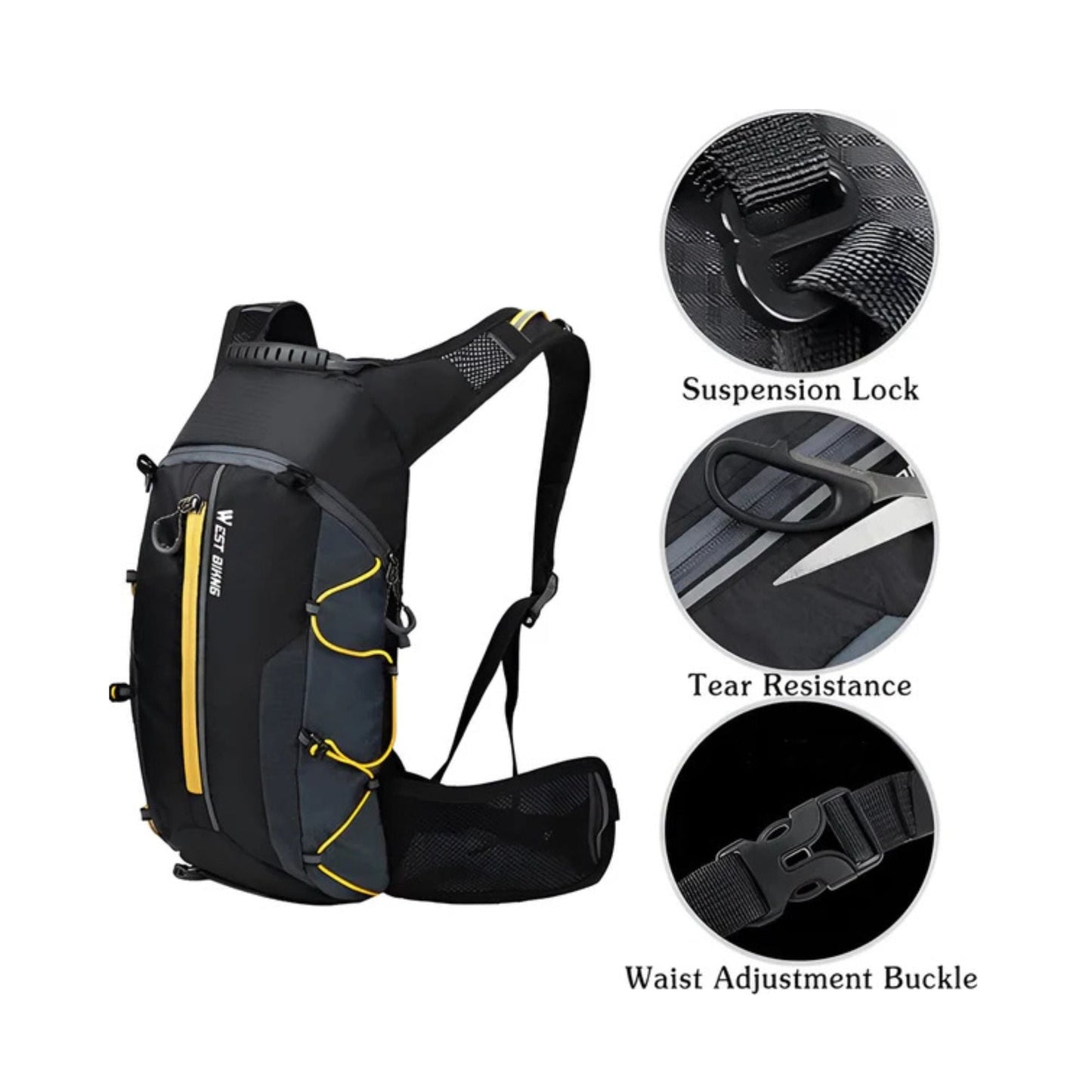 CarryQuest® - Fietsrugzak 16L - Waterdicht - Outdoor Sport - Wandelrugzak - Oranje