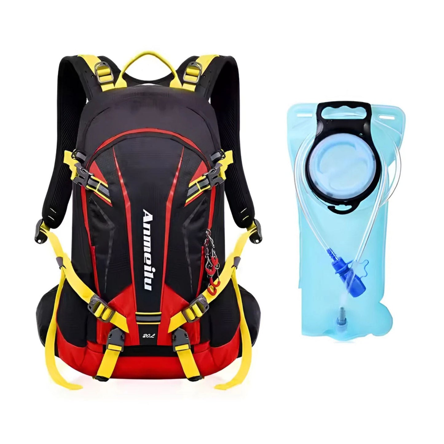 CarryQuest® - Fietsrugzak Schoudertas 20L + 2L Water Bag - Hiking Rugzak - Wandelen - Rood