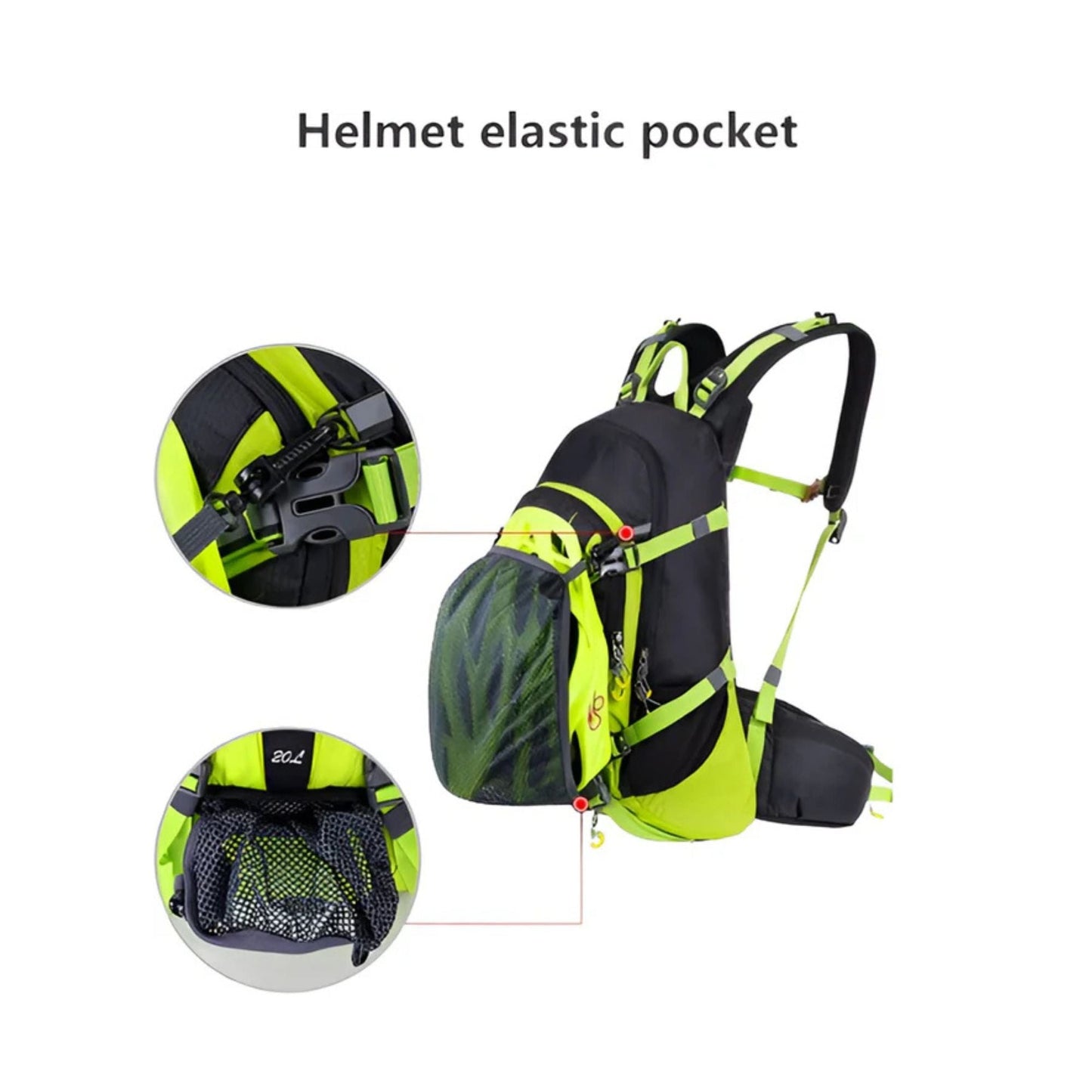 CarryQuest® - Fietsrugzak Schoudertas 20L + 2L Water Bag - Hiking Rugzak - Wandelen - Zwart