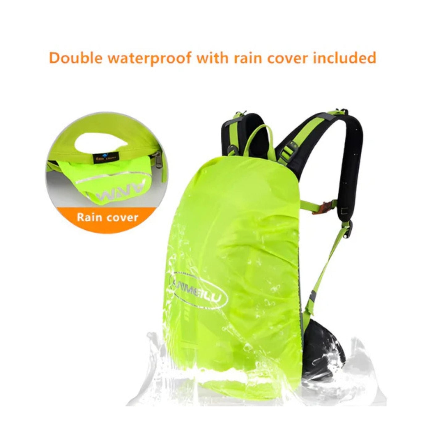 CarryQuest® - Fietsrugzak Schoudertas 20L - Duurzaam Nylon - Hiking Rugzak - Wandelen - Zwart