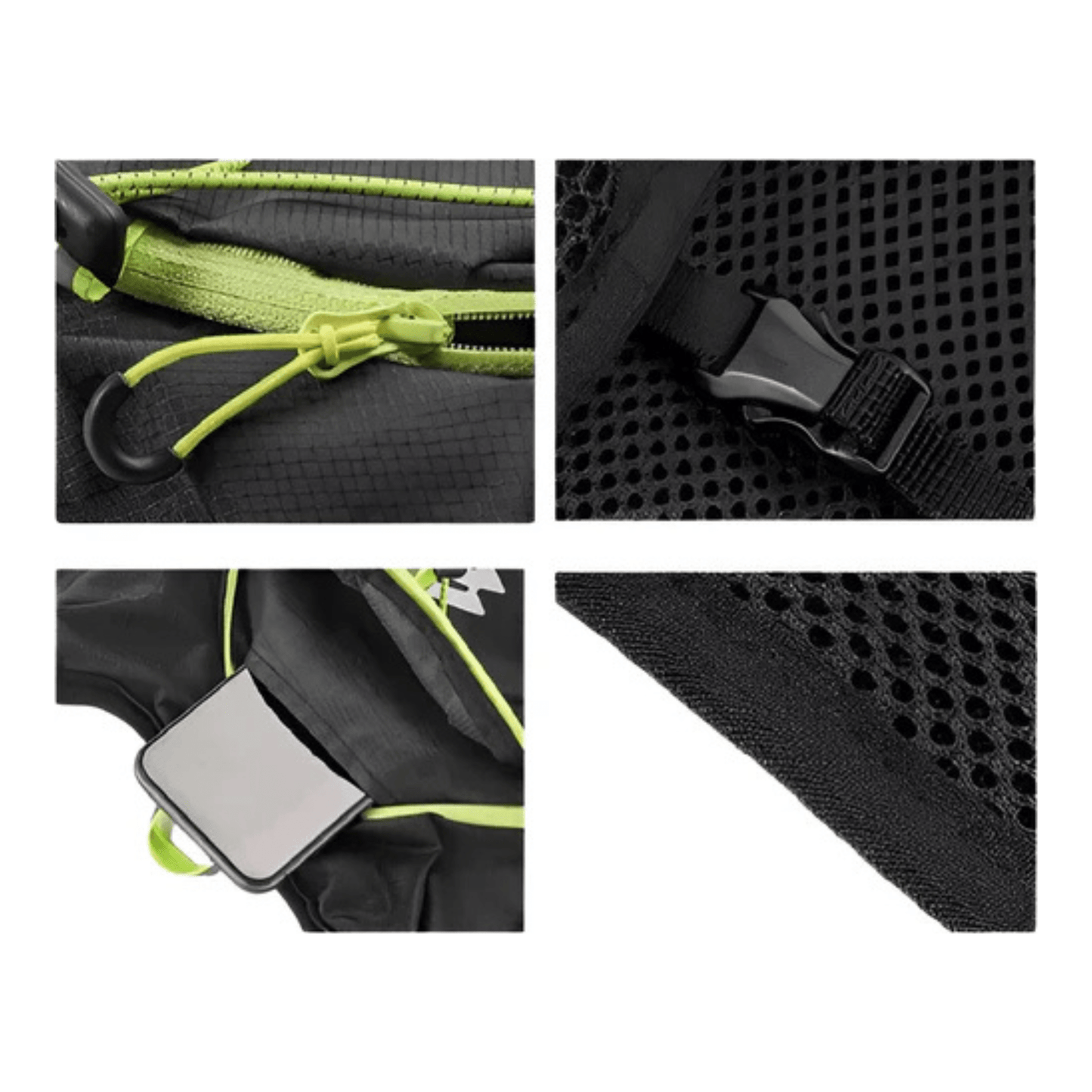 CarryQuest® - Fietsrugzak - Ultralicht 16L Backpack - 1.5L Clip water Bag - Waterbestendig - Groen