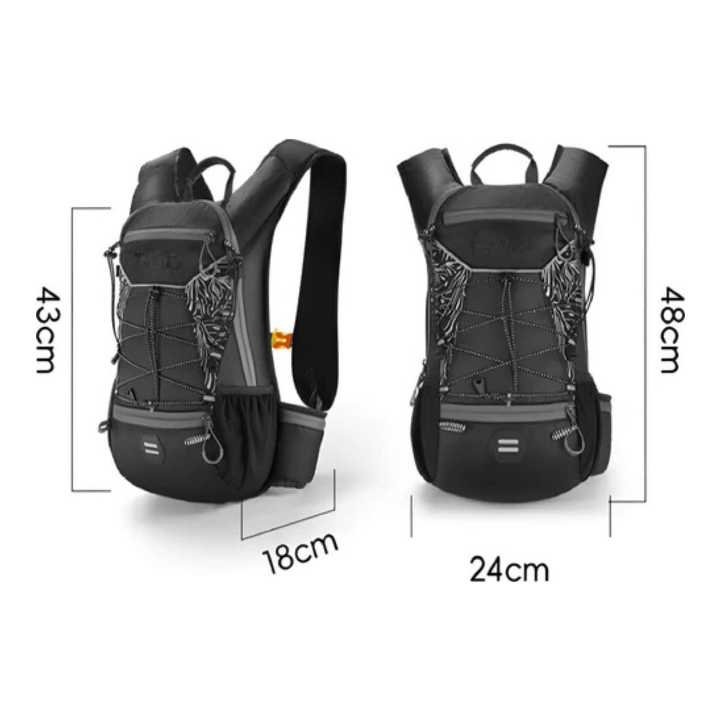 CarryQuest® - Fietsrugzak - Ultralicht 16L Backpack - 1.5L Clip water Bag - Waterbestendig - Groen