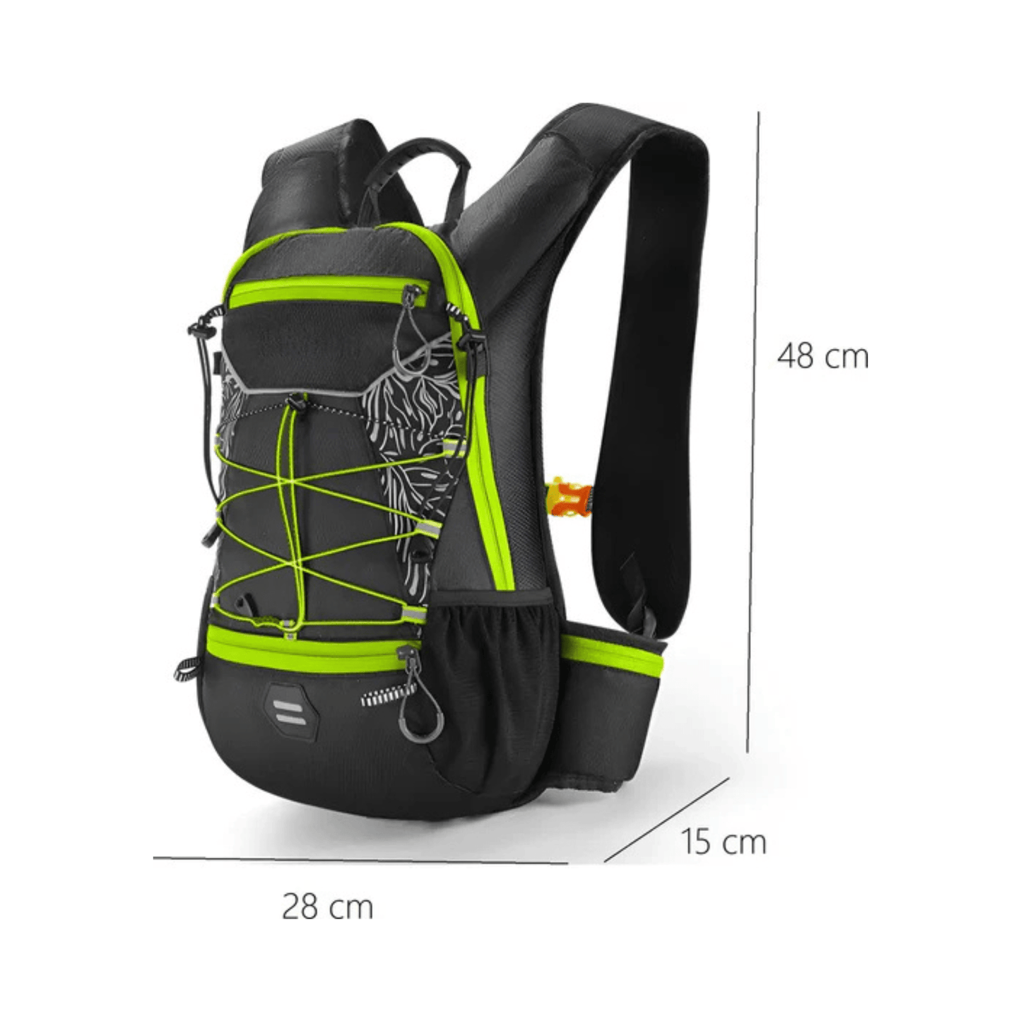CarryQuest® - Fietsrugzak - Ultralicht 16L Backpack - 1.5L Clip water Bag - Waterbestendig - Groen