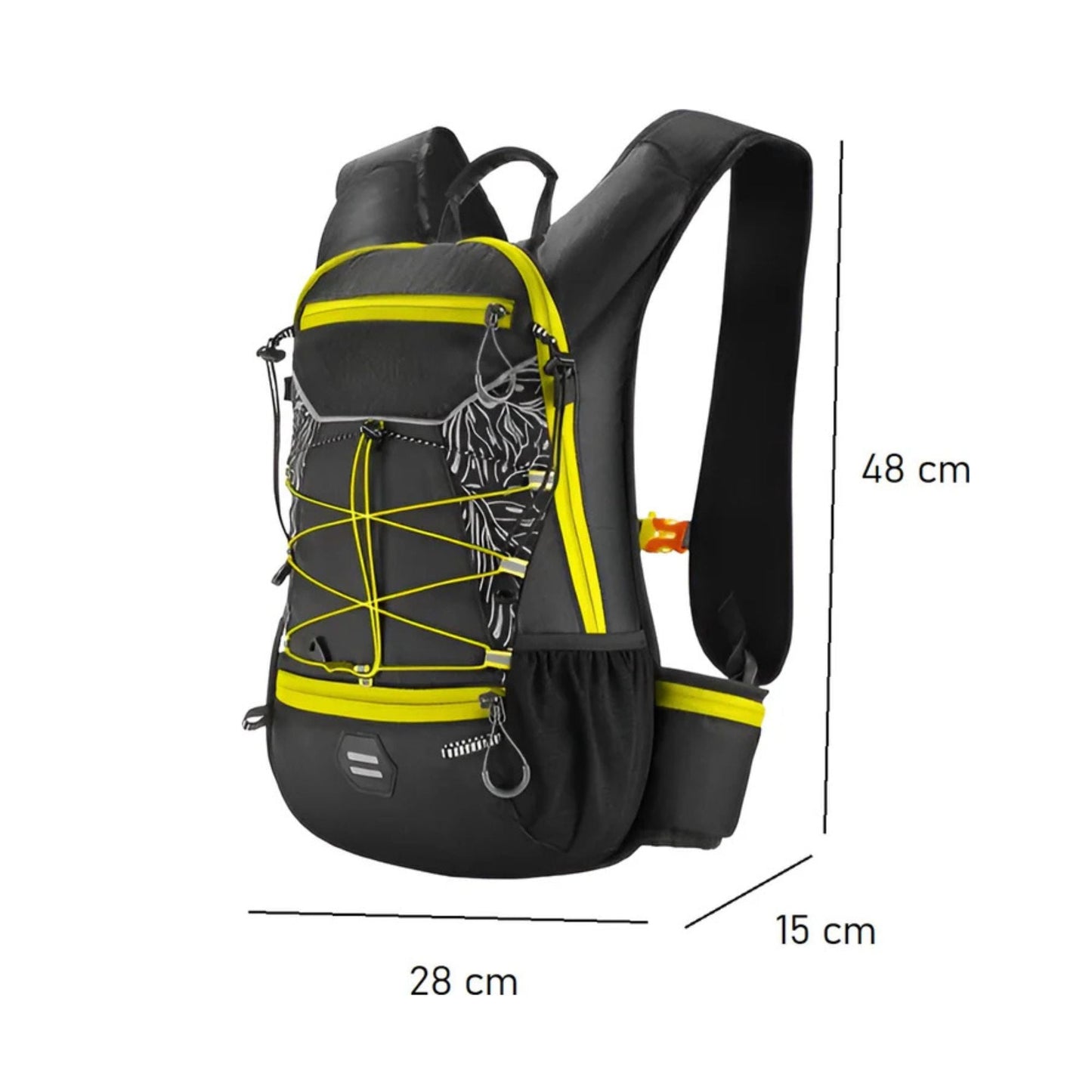 CarryQuest® - Fietsrugzak - Ultralicht 16L Backpack - Waterbestendig - Wandelrugzak - Geel