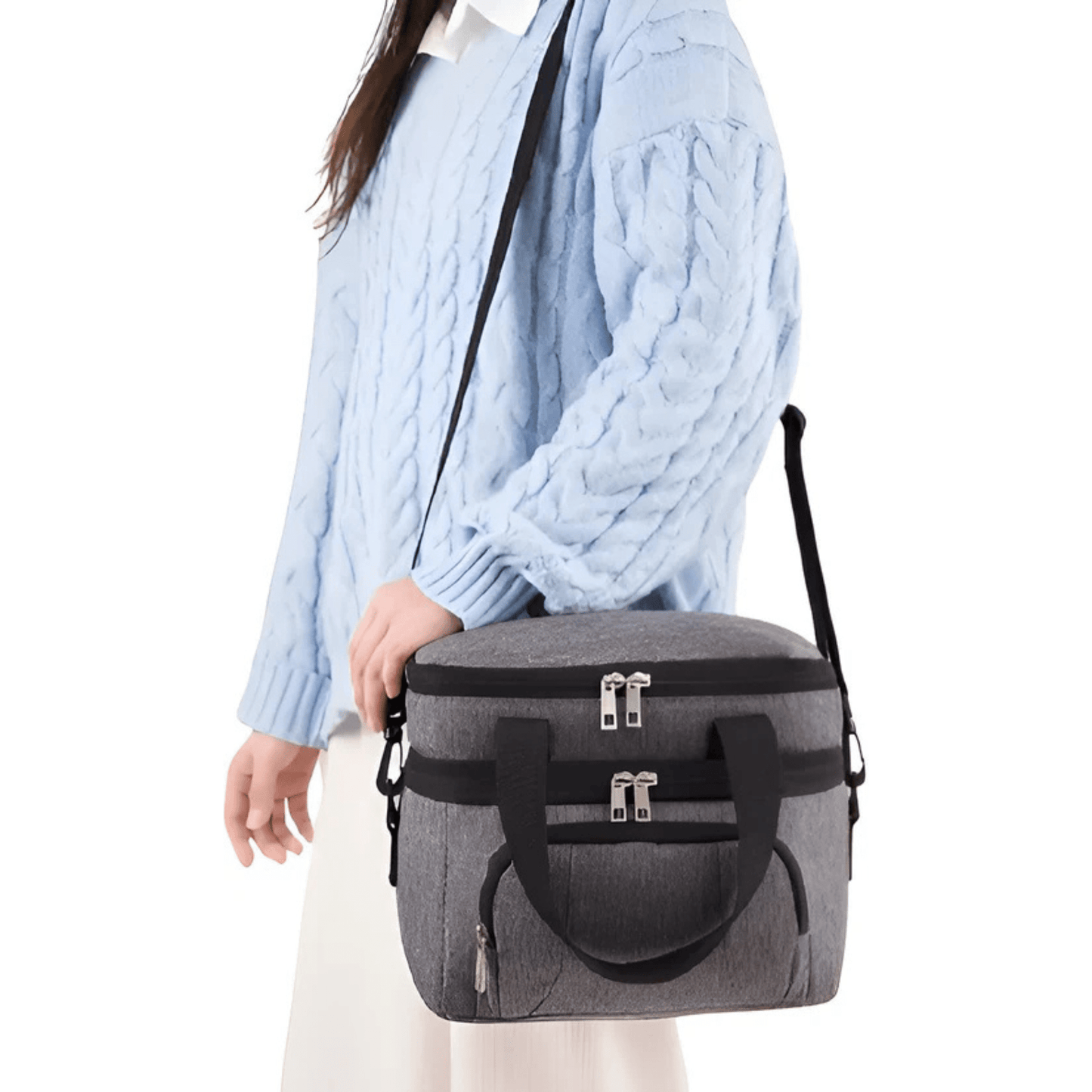 CarryQuest® - Geïsoleerde Lunchtas - Dubbel Compartiment + 8 Uur Isolatie - Thermische Lunchbox - Blauw