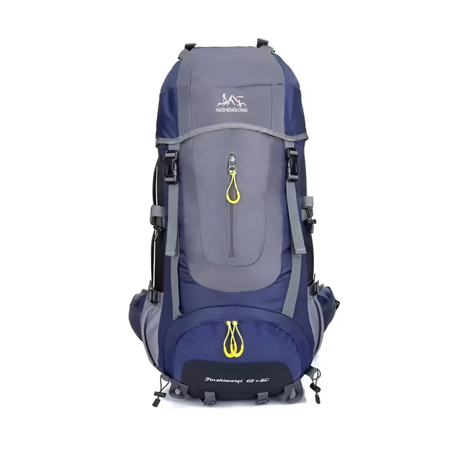 CarryQuest® - Grote Camping Rugzak Reistas - 65+5L - Duurzaam Nylon + Regenhoes - Sporttassen - Wandelen - Donker Blauw