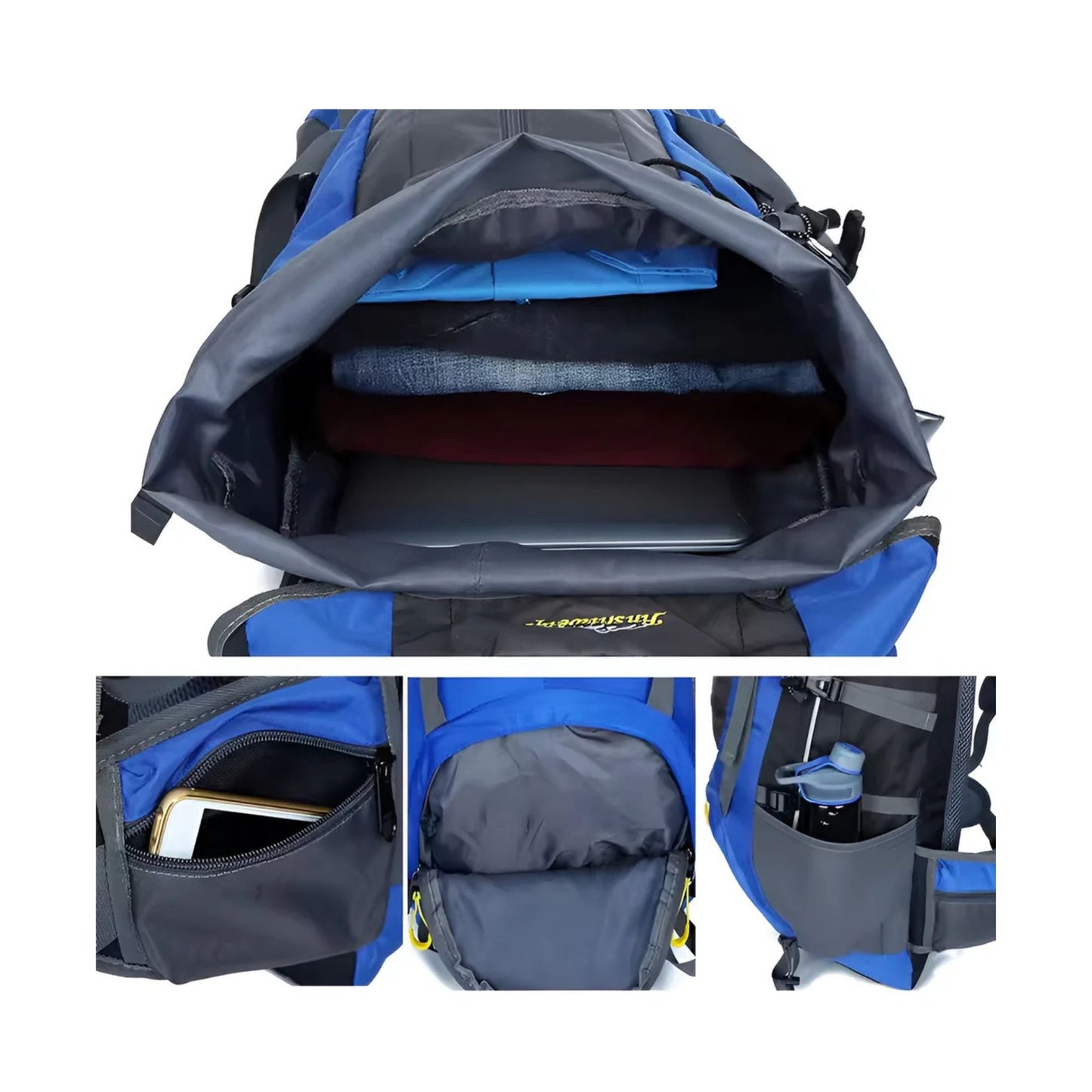 CarryQuest® - Grote Camping Rugzak Reistas - 65+5L - Duurzaam Nylon + Regenhoes - Sporttassen - Wandelen - Groen
