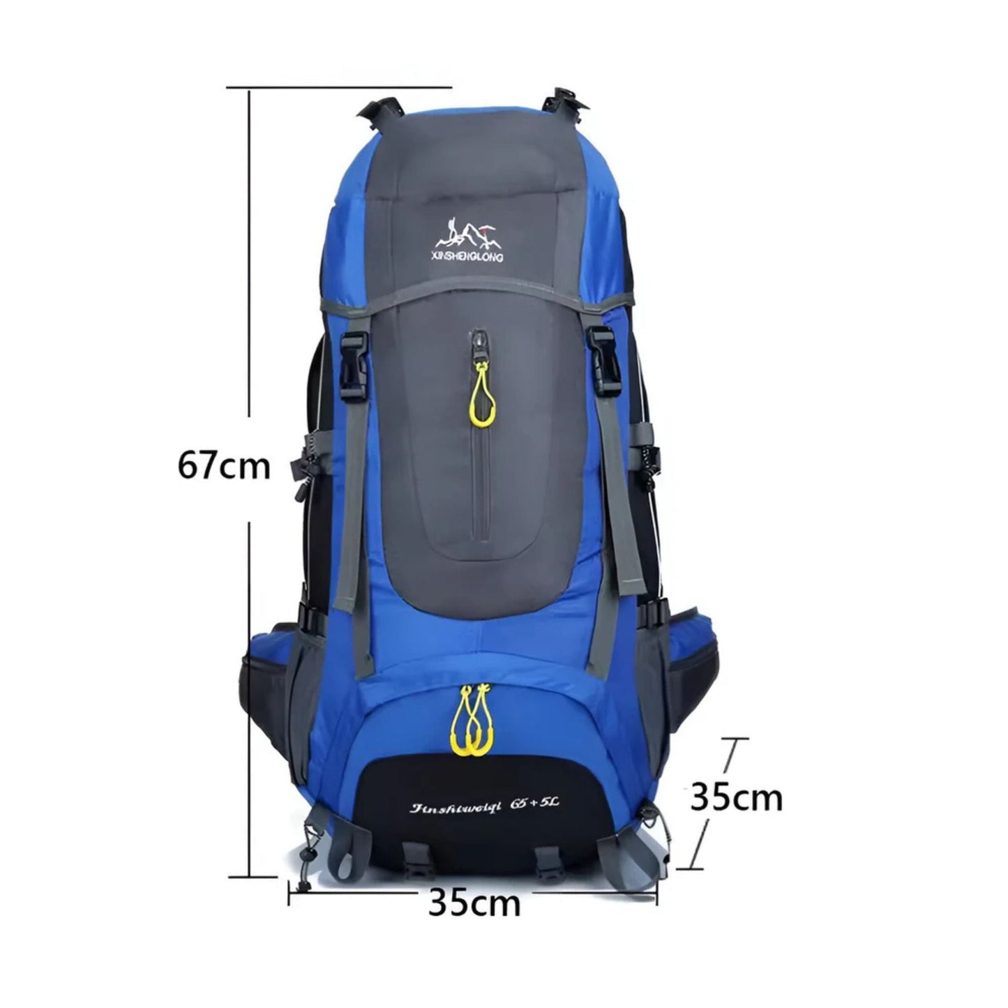 CarryQuest® - Grote Camping Rugzak Reistas - 65+5L - Duurzaam Nylon + Regenhoes - Sporttassen - Wandelen - Groen