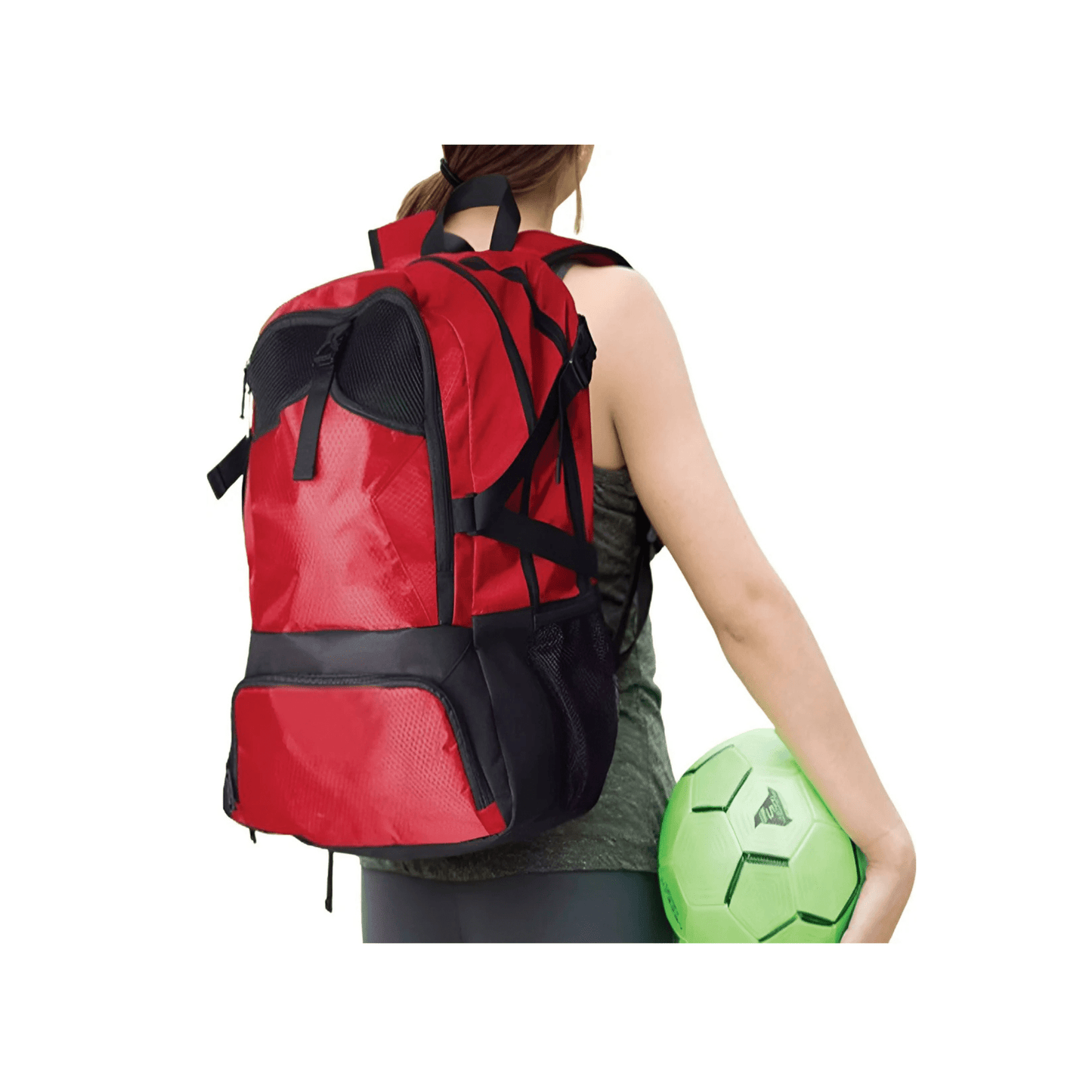 CarryQuest® - Grote Sportvoetbaltas - Sporttas voor Voetbal, Basketbal & Volleybal - Rood