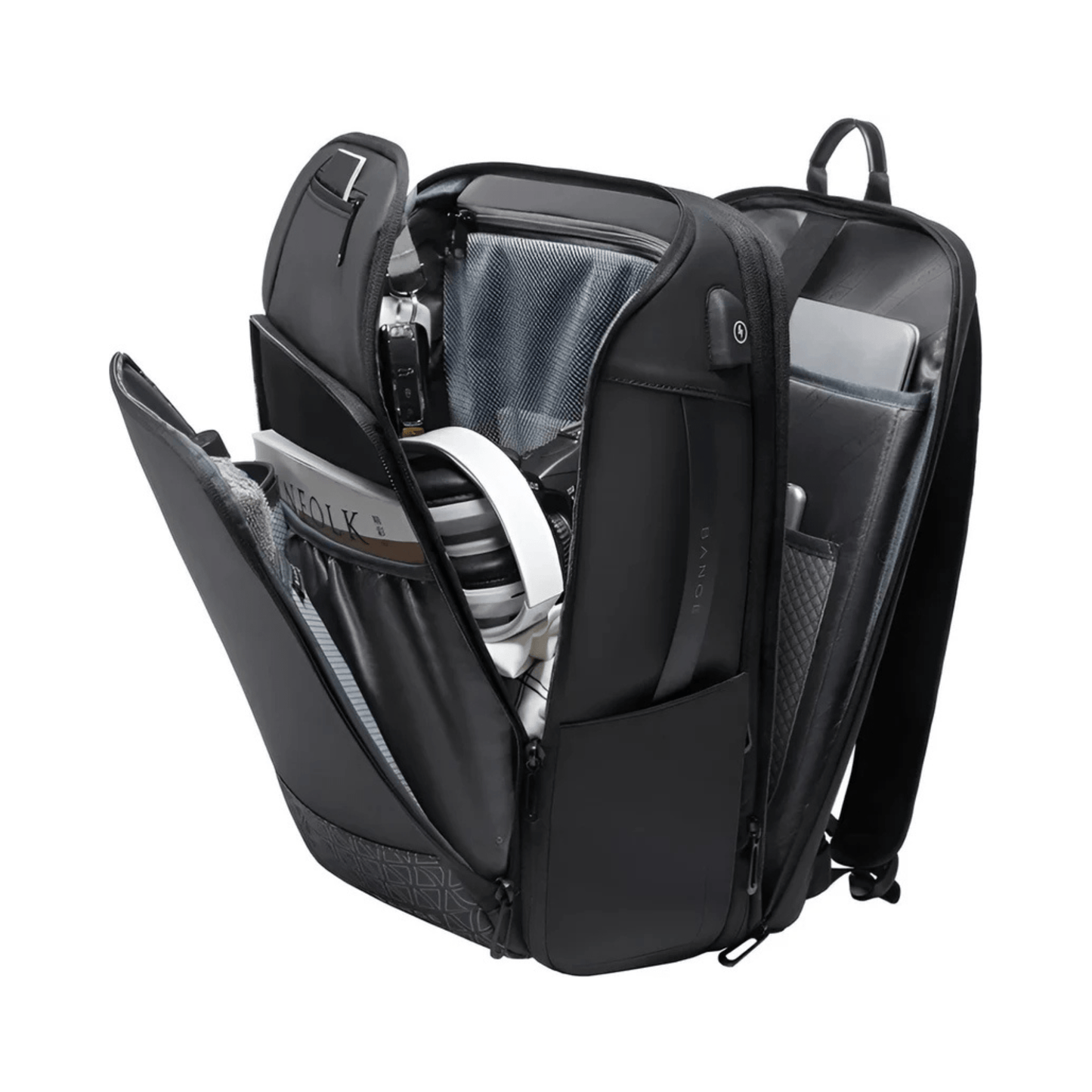CarryQuest® - Heren Laptop Reistas 15.6" - Anti - Diefstal & Waterbestendig - USB - Zwart