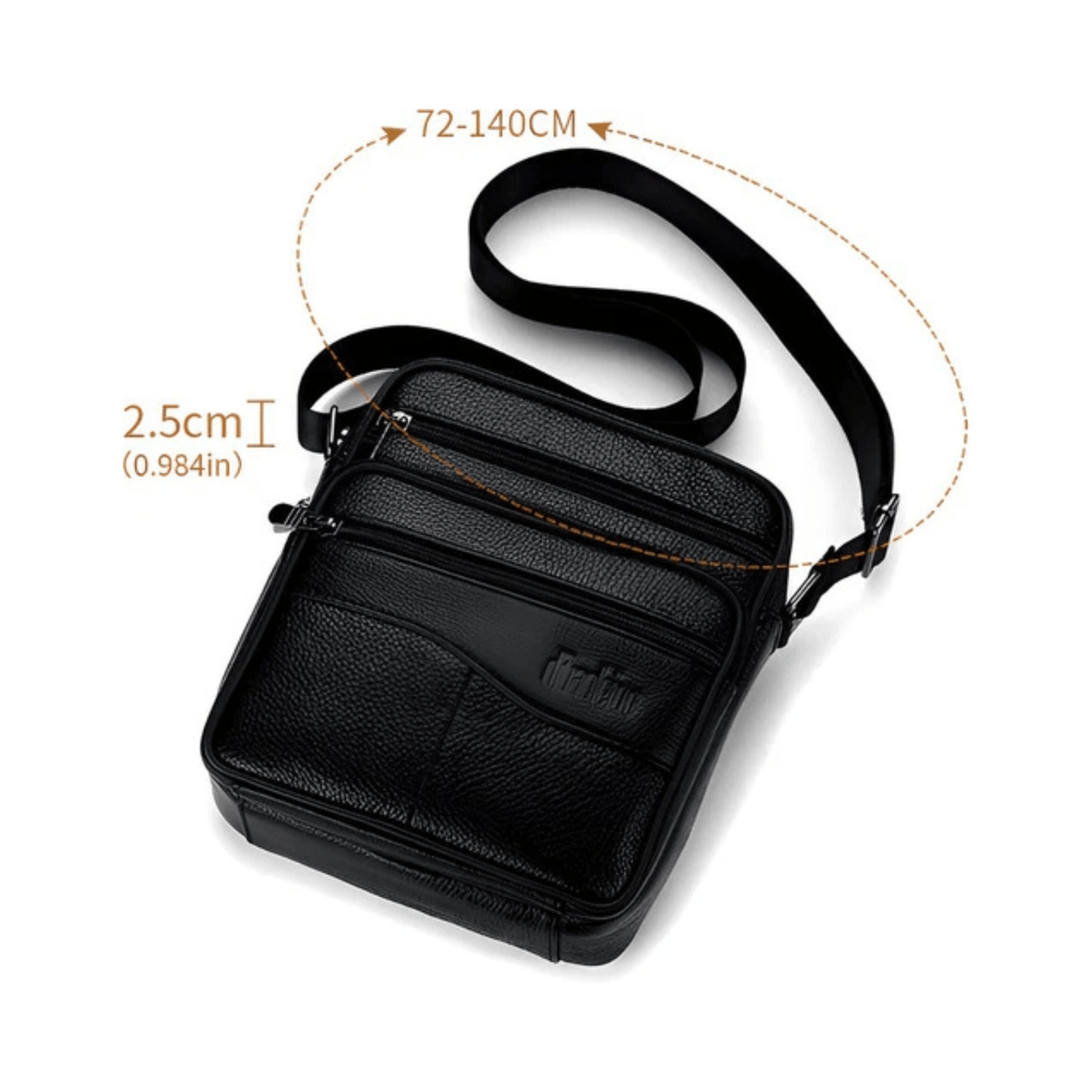 CarryQuest® - Heren Lederen Schoudertas - Echt Leder - Donkerbruin