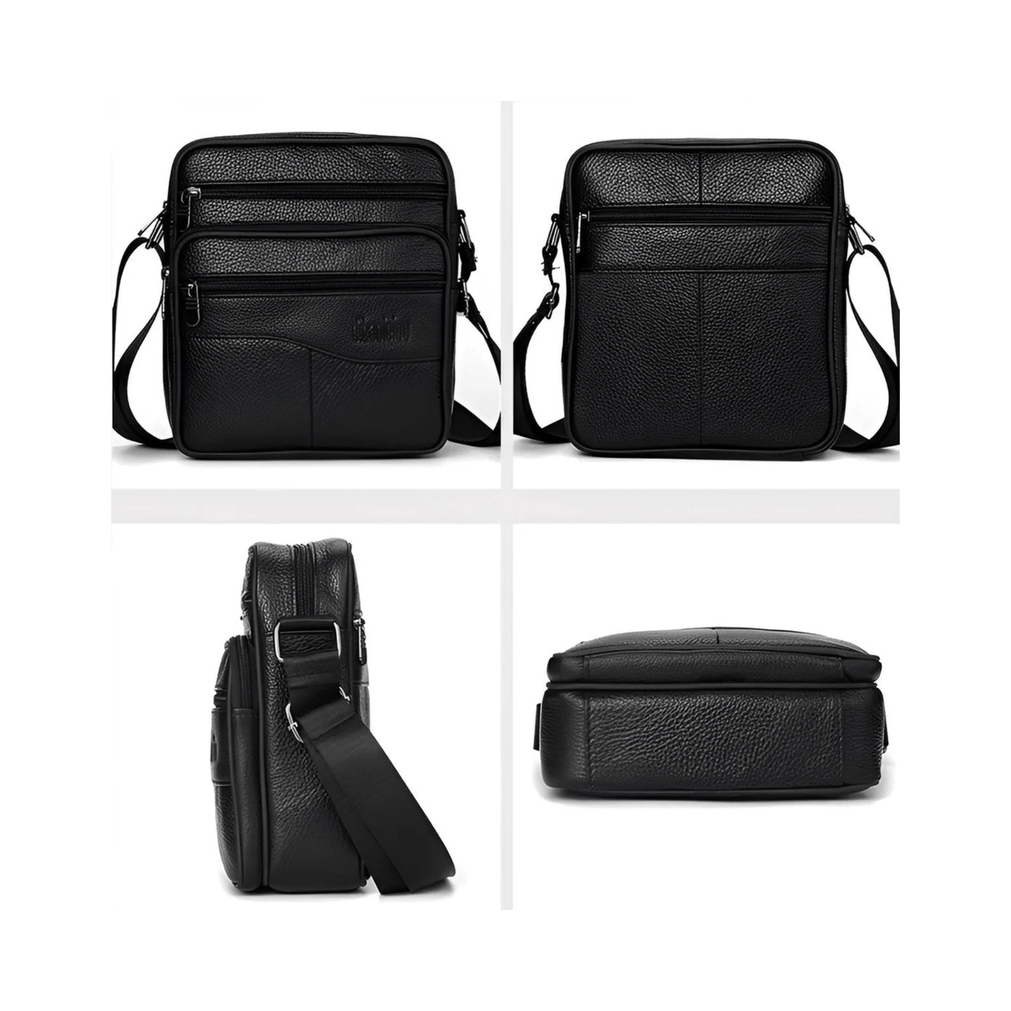 CarryQuest® - Heren Lederen Schoudertas - Echt Leder - Donkerbruin