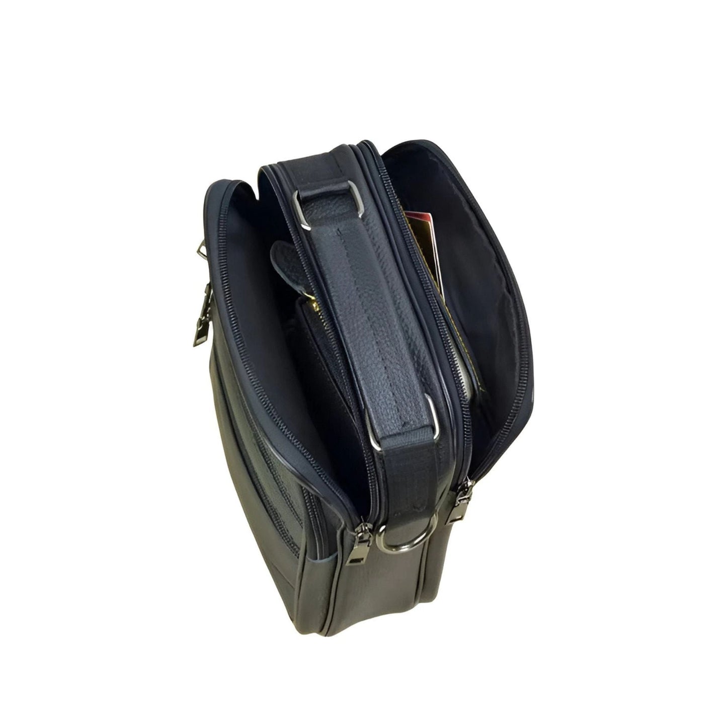 CarryQuest® - Heren Lederen Schoudertas - Handtassen - Zwart