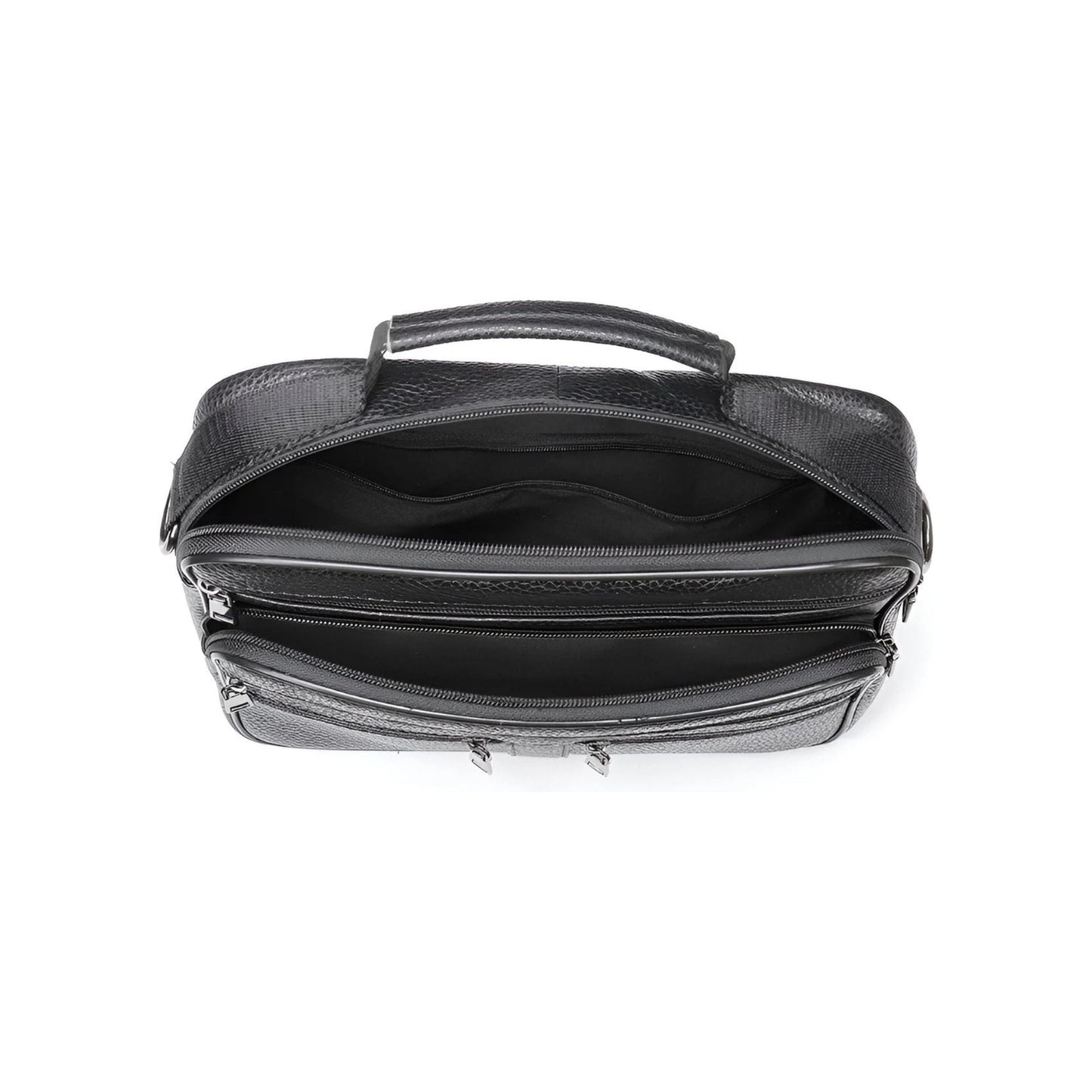 CarryQuest® - Heren Lederen Schoudertas - Koeienhuid Lederen Handtassen - Zwart