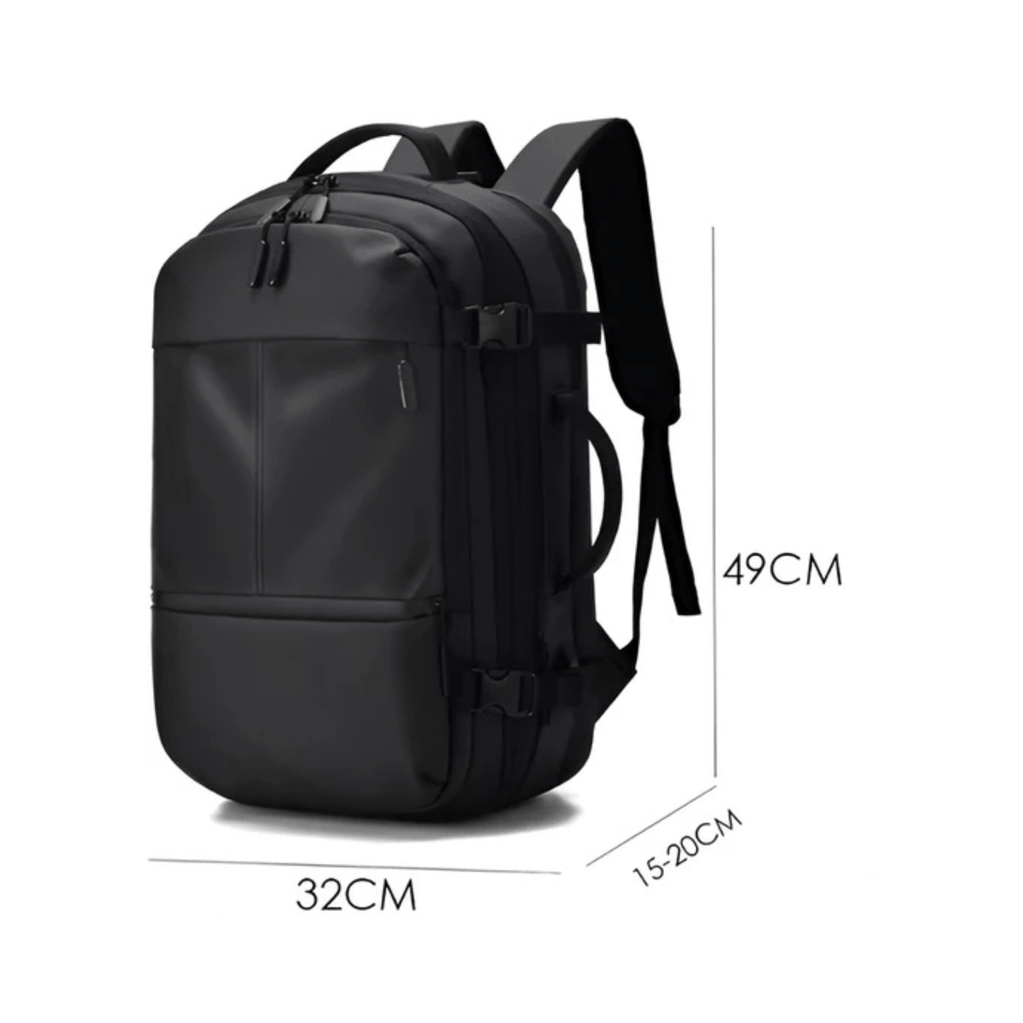 CarryQuest® - Heren Reistas Rugzak - 17 Inch Laptop + USB Oplaadpoort - Schooltas - Wandelrugzak - Grijs