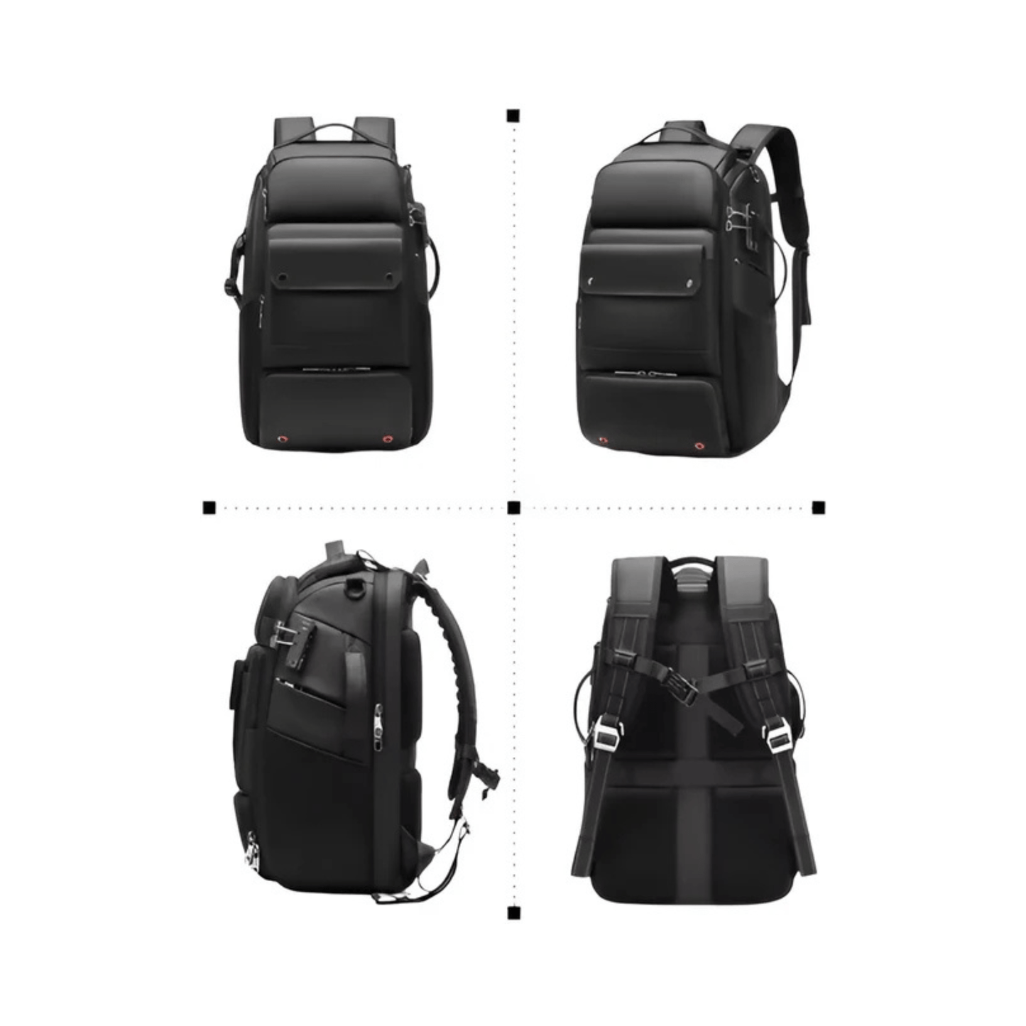 CarryQuest® - Heren Reistas SLR Camerarugzak - 40L - Geschikt voor 17" Laptop - Laptop Rugzak - Zwart