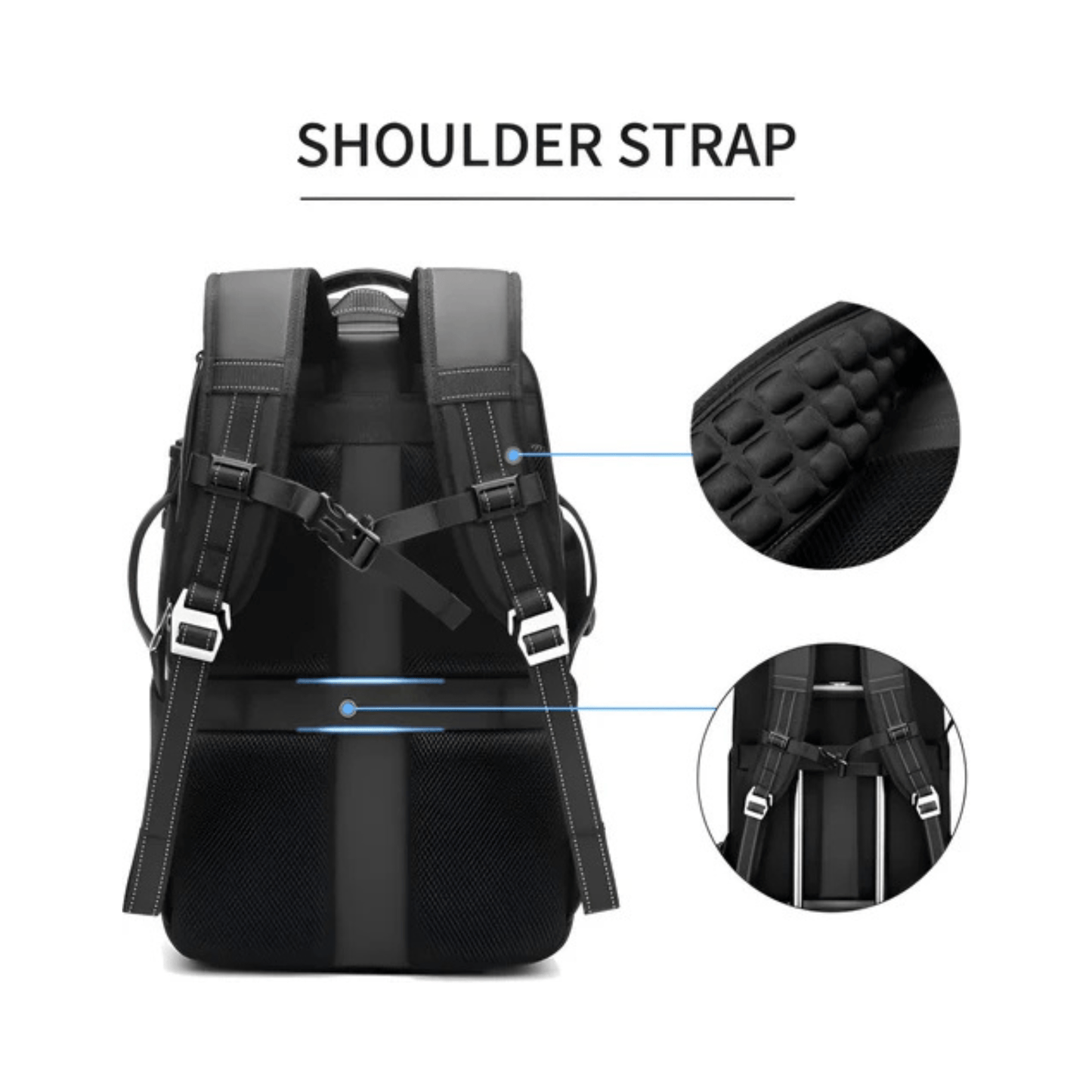 CarryQuest® - Heren Reistas SLR Camerarugzak - 40L - Geschikt voor 17" Laptop - Laptop Rugzak - Zwart