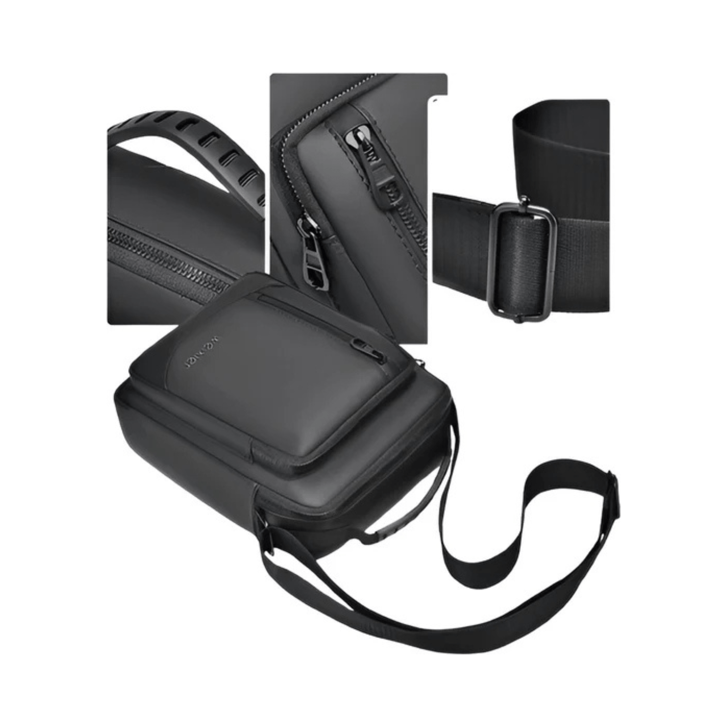 CarryQuest® - Heren Schoudertas - Waterdicht Crossbody Tas - Handtas - PU Leer - Zwart