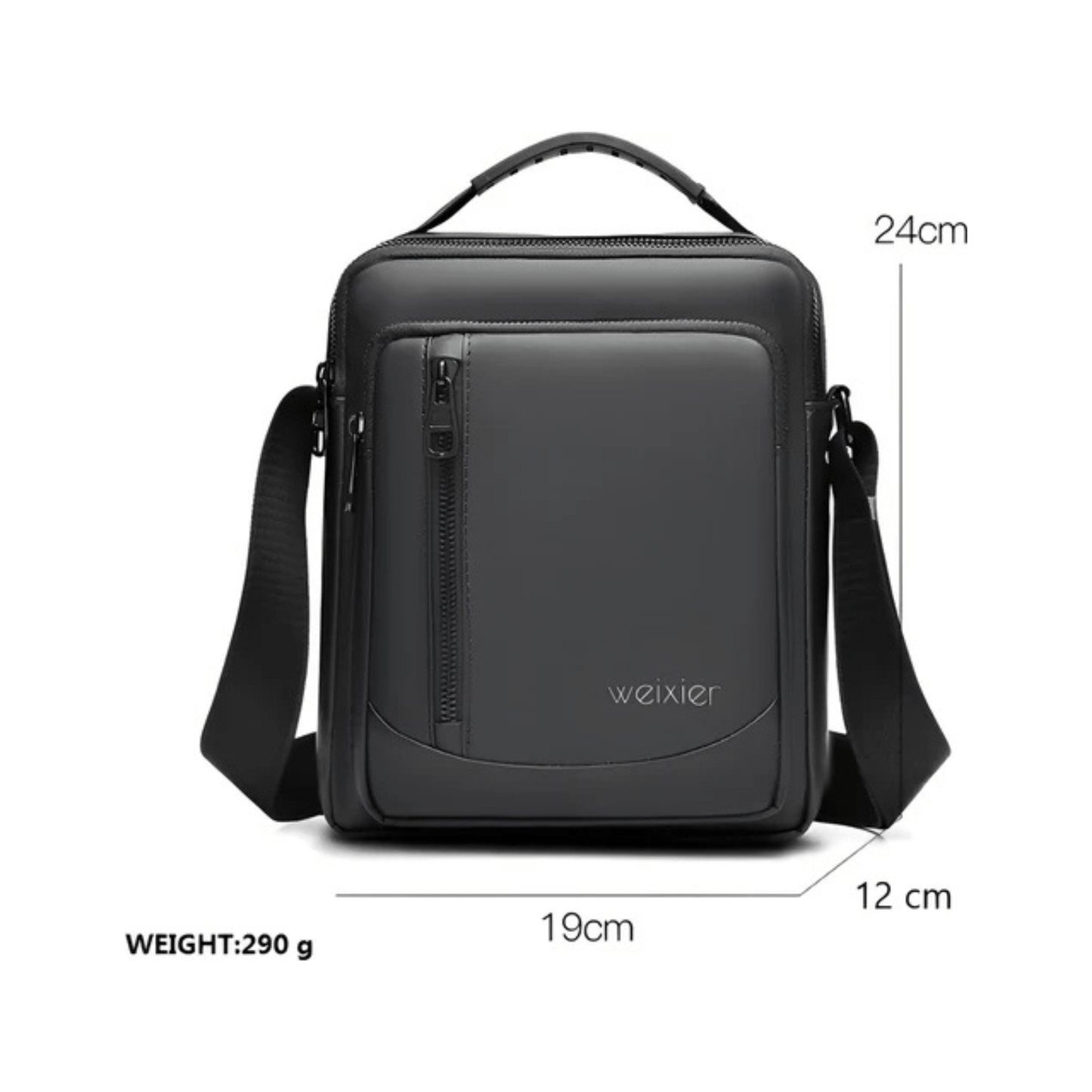 CarryQuest® - Heren Schoudertas - Waterdicht Crossbody Tas - Handtas - PU Leer - Zwart