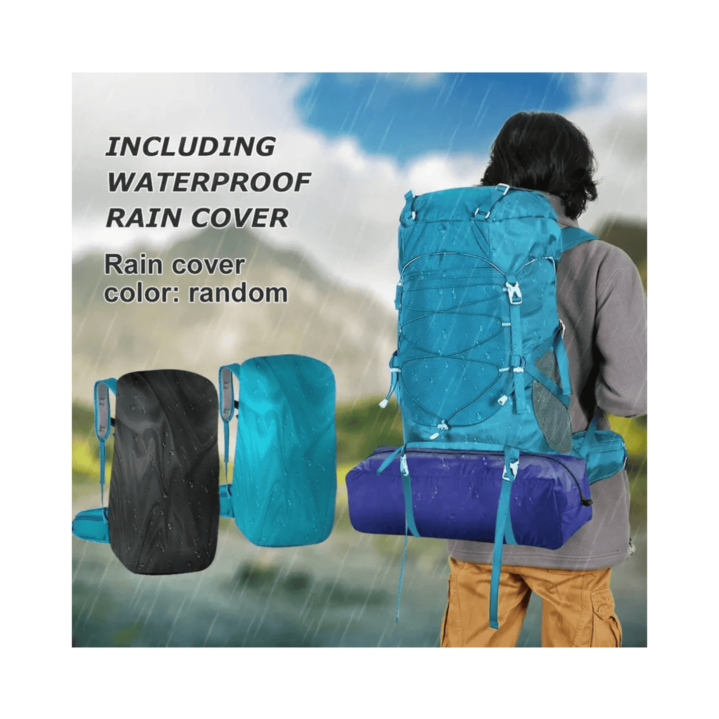 CarryQuest® - hiking/Wandel Rugzak - en Ademend - Duurzaam en Lichtgewicht - Licht Blauw
