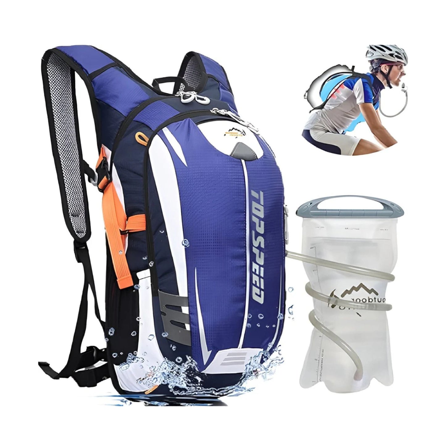 CarryQuest® - Hydratatie Rugzak voor Fietsen - 18L Volume + 2L Waterzak - Waterdicht Nylon - Wandelrugzak - Rood