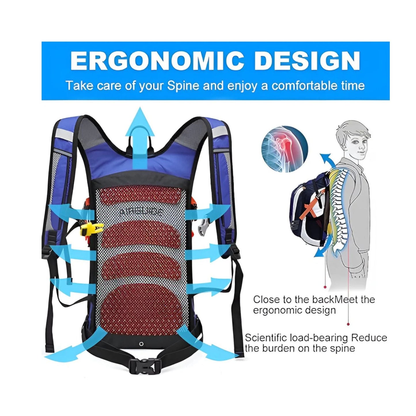 CarryQuest® - Hydratatie Rugzak voor Fietsen - 18L Volume + 2L Waterzak - Waterdicht Nylon - Wandelrugzak - Rood