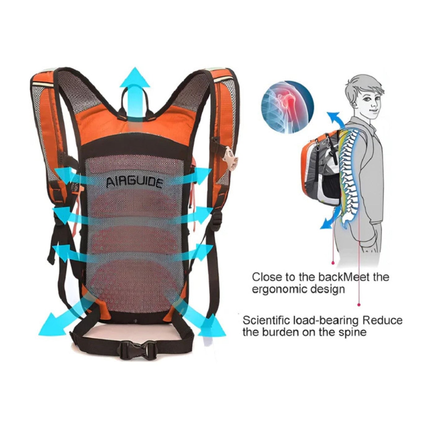 CarryQuest® - Hydratatie Rugzak voor Fietsen - 18L Volume - Fietsen, Wandelen - Rood
