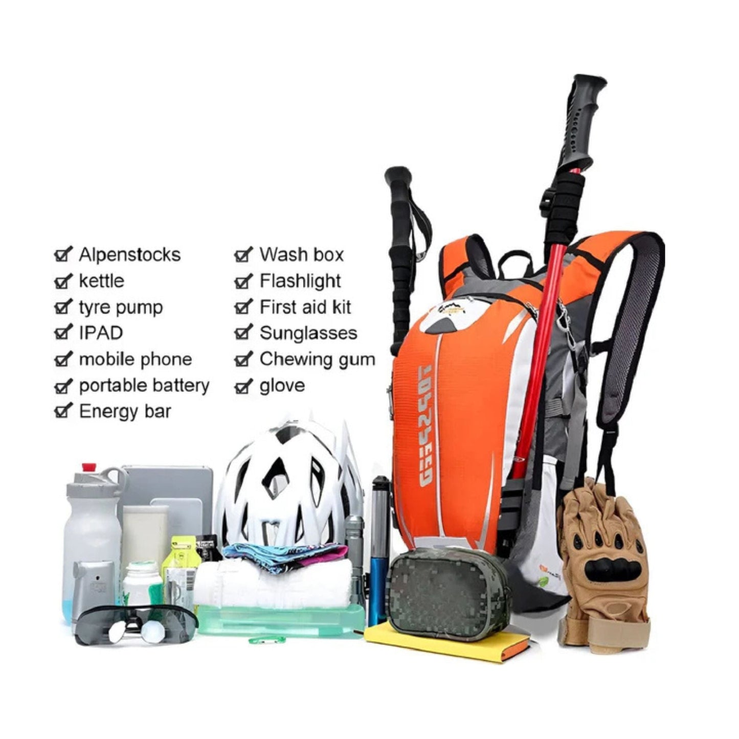 CarryQuest® - Hydratatie Rugzak voor Fietsen - 18L Volume - Fietsen, Wandelen - Rood