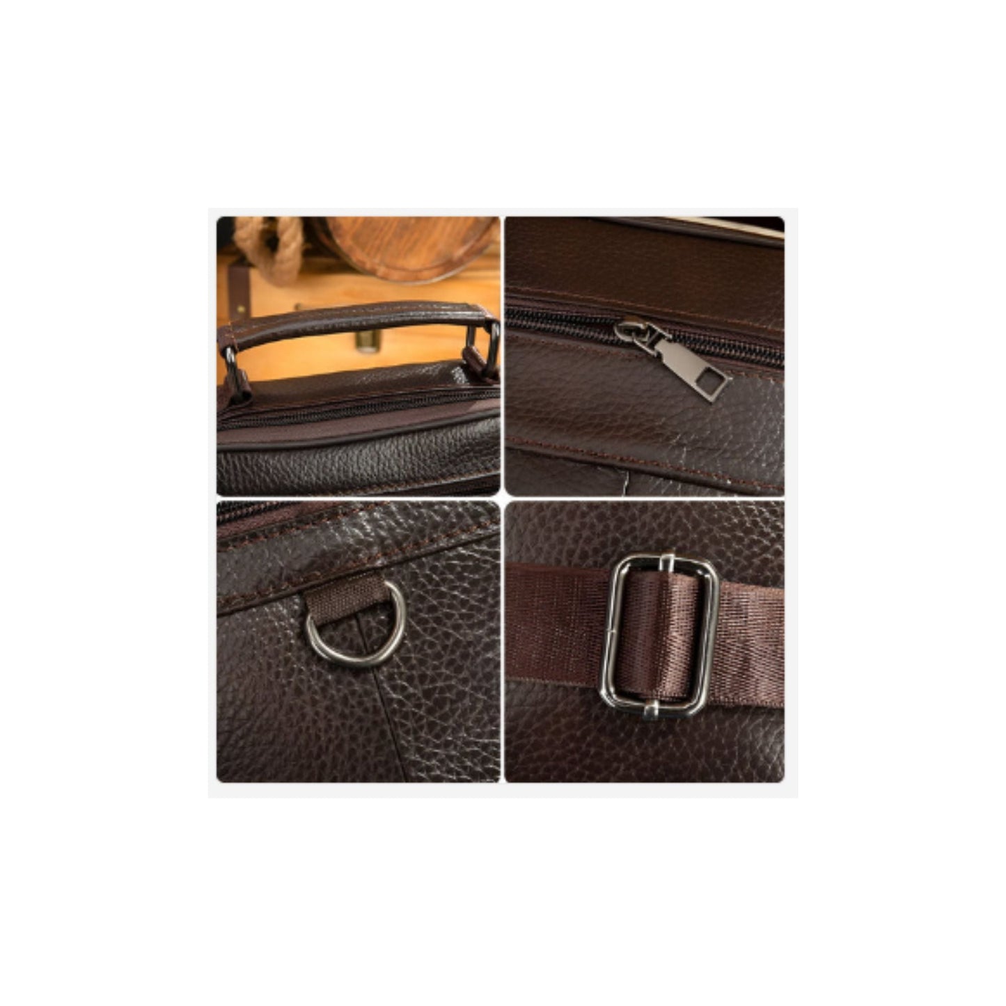 CarryQuest® - Koehuid Schoudertas Heren - Handtassen - Crossbody Tas - Koffie