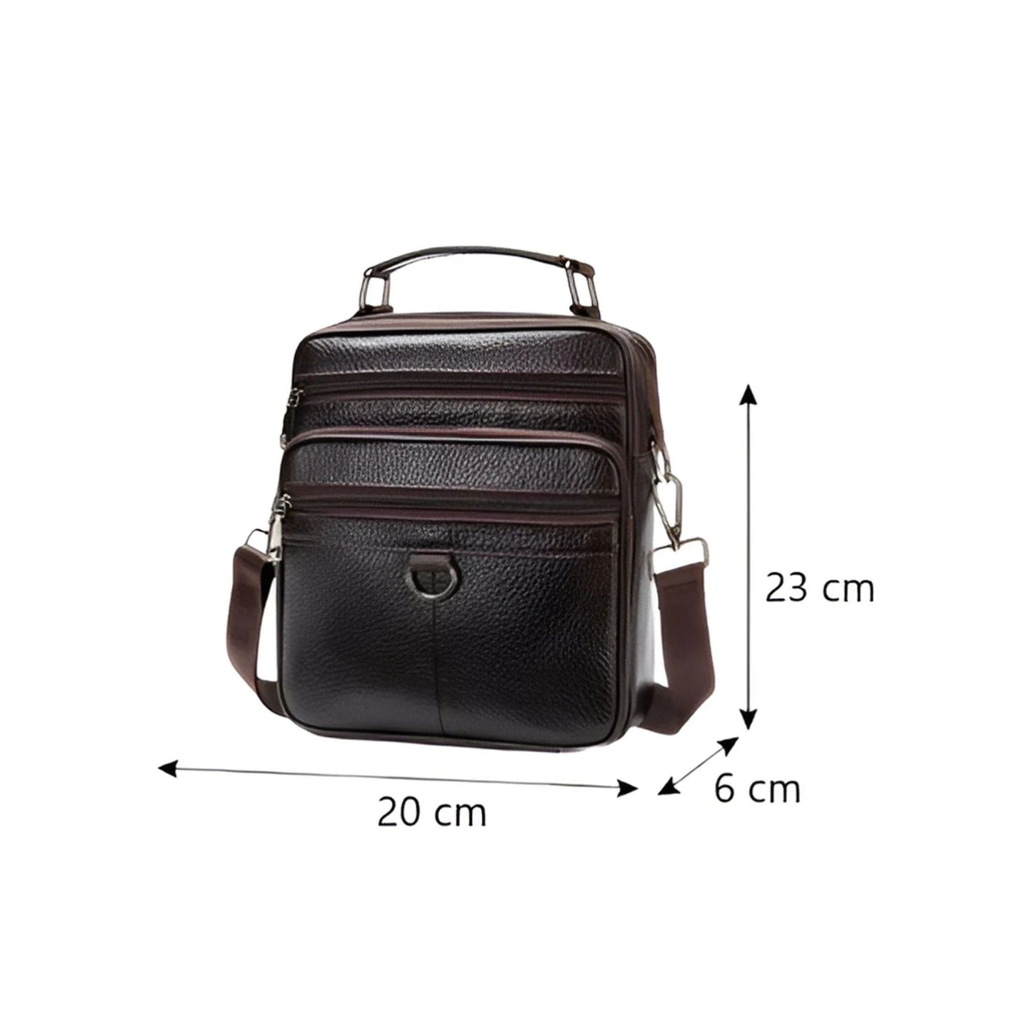 CarryQuest® - Koehuid Schoudertas Heren - Handtassen - Crossbody Tas - Koffie