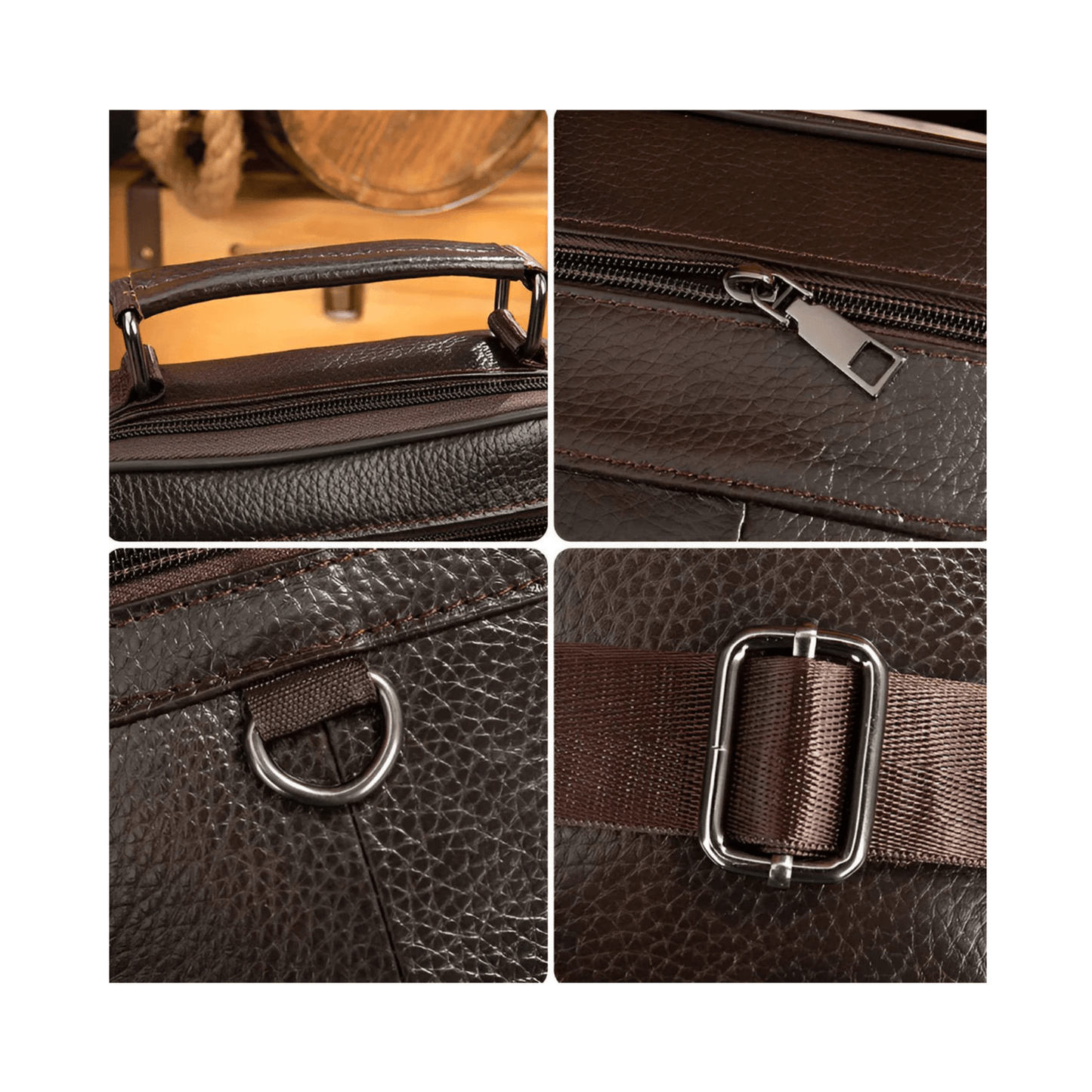 CarryQuest® - Koehuid Schoudertas Heren - Handtassen - Crossbody Tas - Zwart